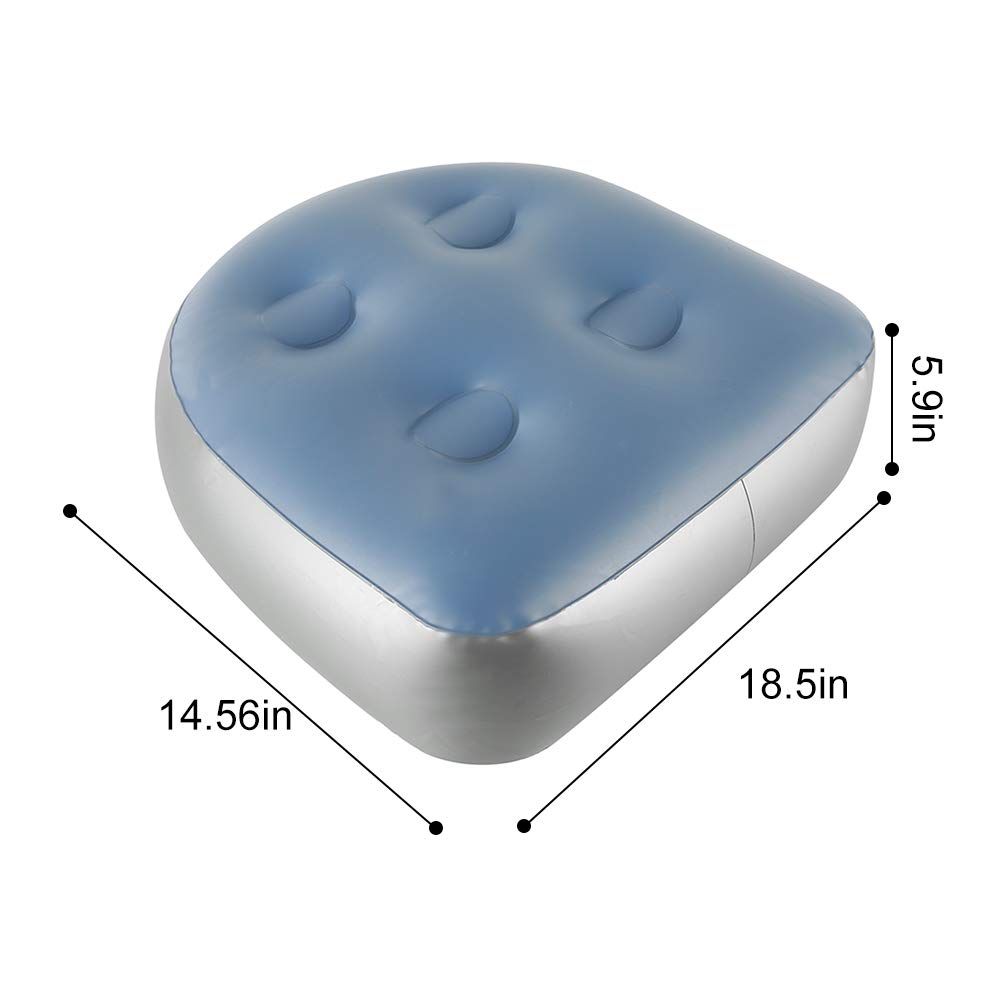 **Inflatable Spa & Hot Tub Booster Seat Cushion with Back Support - Water-Filled Bathtub Massage Pad for Adults & Kids - Perfect for Relaxation in Pools, Jacuzzis & Home Baths**