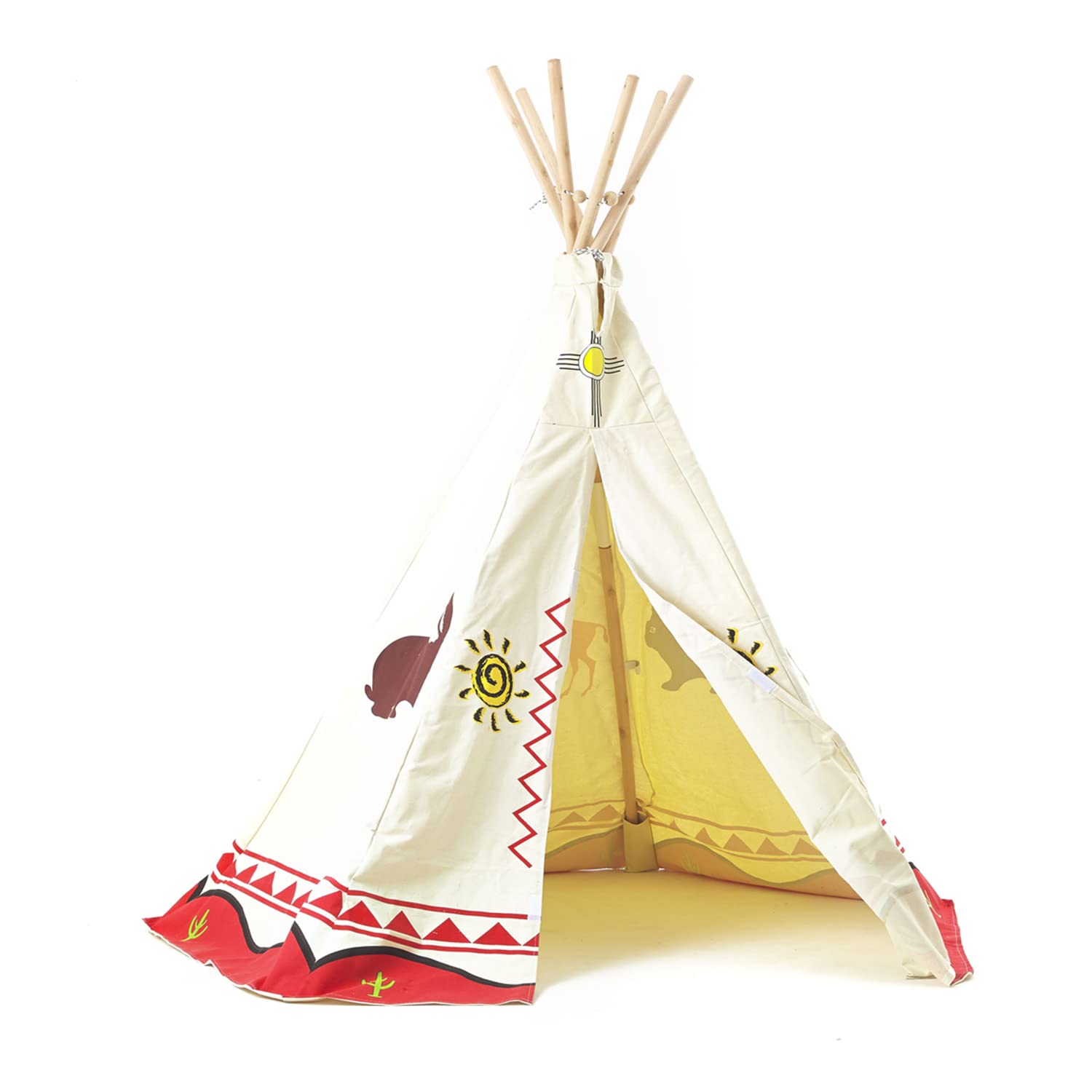 Kids Play Teepee Tent - Cotton Indian Tipi Playhouse for Indoor & Outdoor Games | Perfect for Backyard, Camping, and Imaginative Play