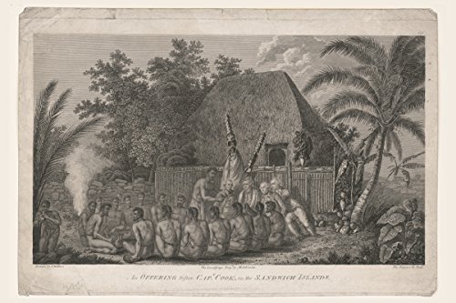 ClassicPix 12x18 Photo Print - Historical Art of Captain Cook in Sandwich Islands | Wall Decor, Home Office Art, Gift for History Lovers