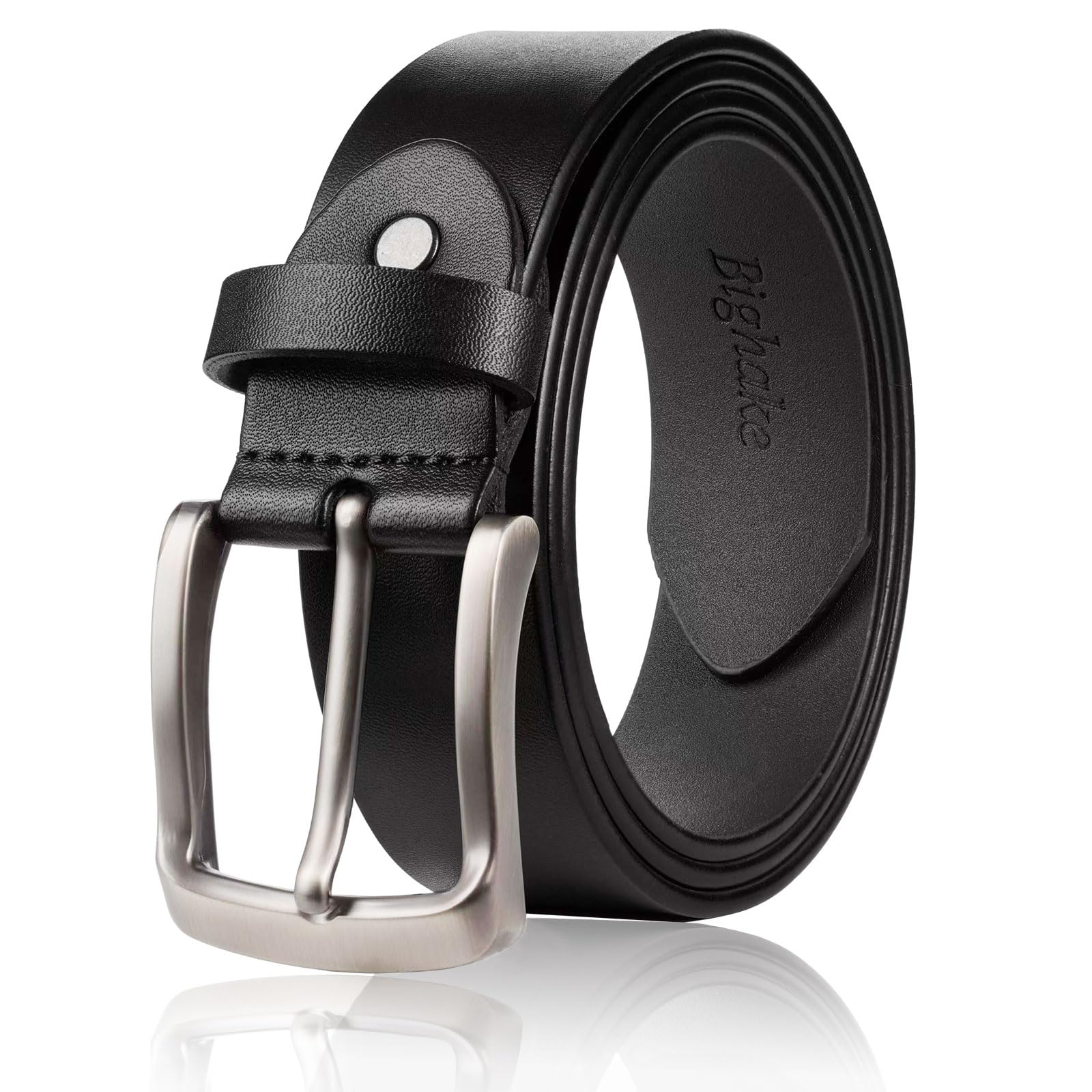Premium Men's Genuine Leather Belt - Heavy Duty Work Belt for Jeans & Casual Wear | Handmade Durable Leather Belts for Everyday Use | Perfect for Office, Outdoor & Work Scenes