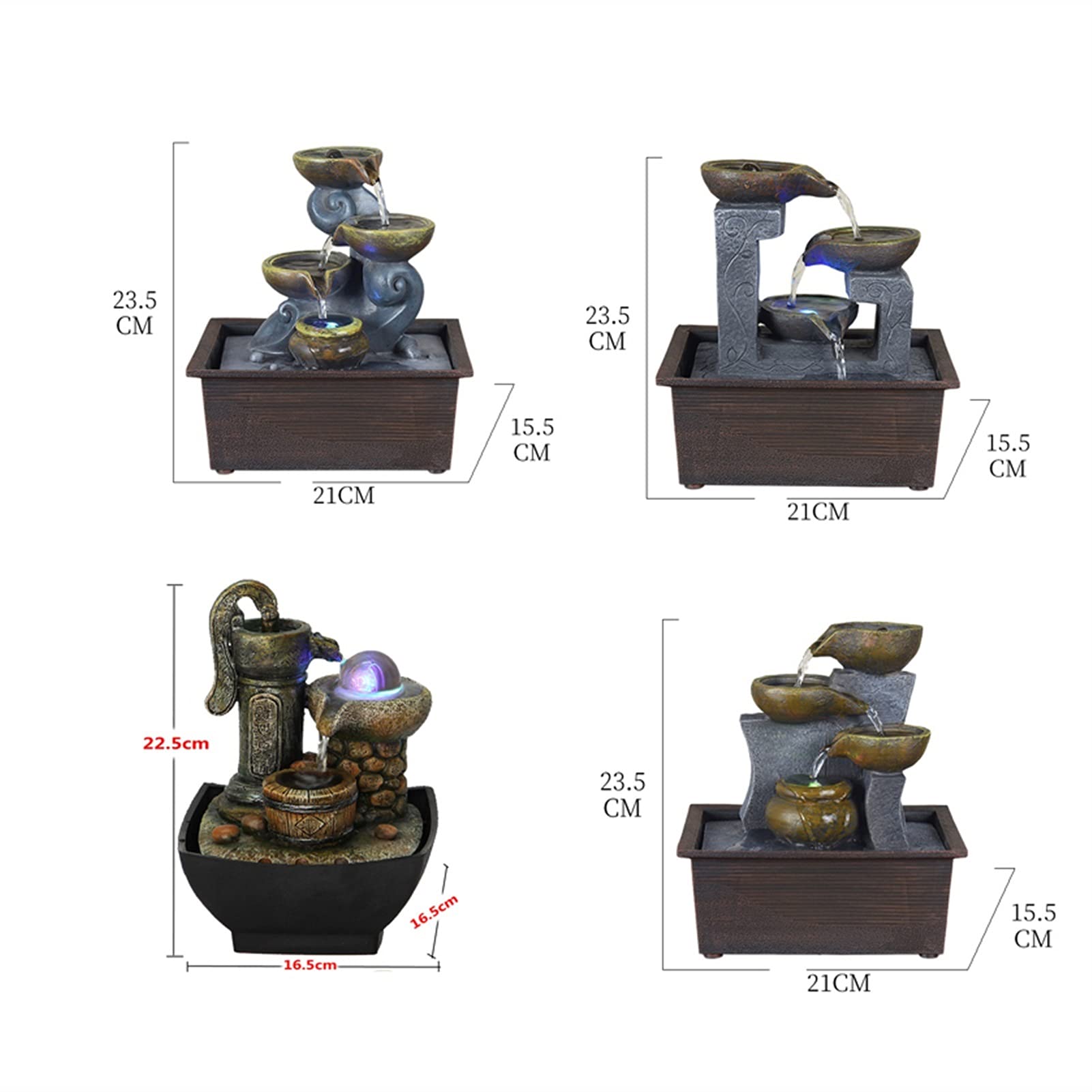 Relaxing Desktop Water Fountain with Soothing Waterfall Sound - Feng Shui Lucky Indoor Water Feature for Home & Office Desk Decor | Perfect for Stress Relief, Meditation, and Creating a Peaceful Atmosphere