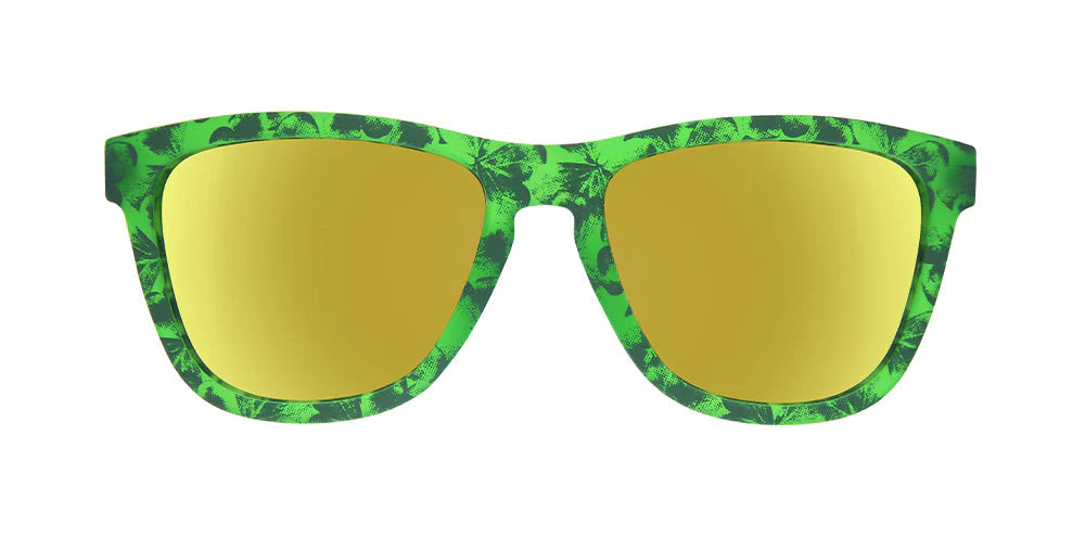 Goodr Sunglasses Clover Me in Gold - Polarized Aviator Sunglasses for Men & Women - UV Protection for Running, Cycling, and Outdoor Activities