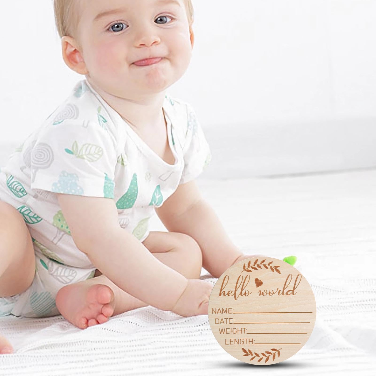 Shakven Wooden Baby Birth Announcement Sign - Unique Hospital Birth Sign & Cherished Baby Shower Keepsake | Perfect for Newborn Photo Props, Nursery Decor & Gender Reveal Gifts