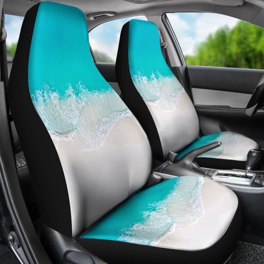 Stylish Beach-Themed Car Seat Covers with Sand & Wave Design 211305 - Perfect for Summer Road Trips & Coastal Adventures