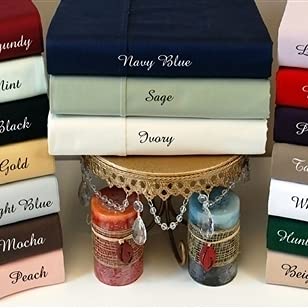 Luxury 300 Thread Count Split King Sheet Set - 100% Egyptian Cotton, Solid Plum Color - Perfect for Master Bedrooms, Guest Rooms & Upscale Hotels