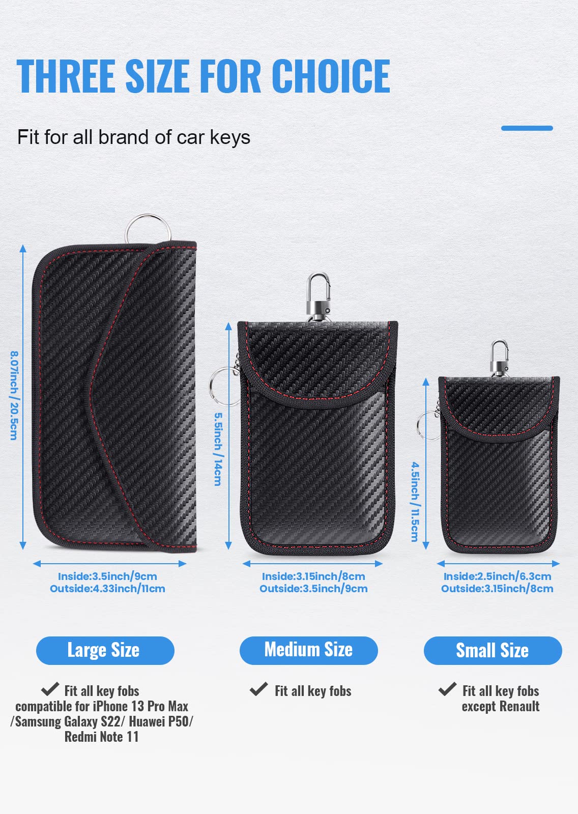 Faraday Pouch for Car Keys (2 Pack) - RFID Signal Blocking Bag, Anti-Theft Key Fob Protector & Cage for Keyless Entry Vehicles - Perfect for Travel, Parking & Home Security