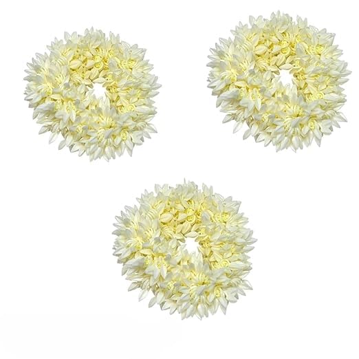 3-Pack Artificial Gajra Hair Accessories for Women - Floral Hair Bun Decorations for Weddings, Parties & Traditional Occasions