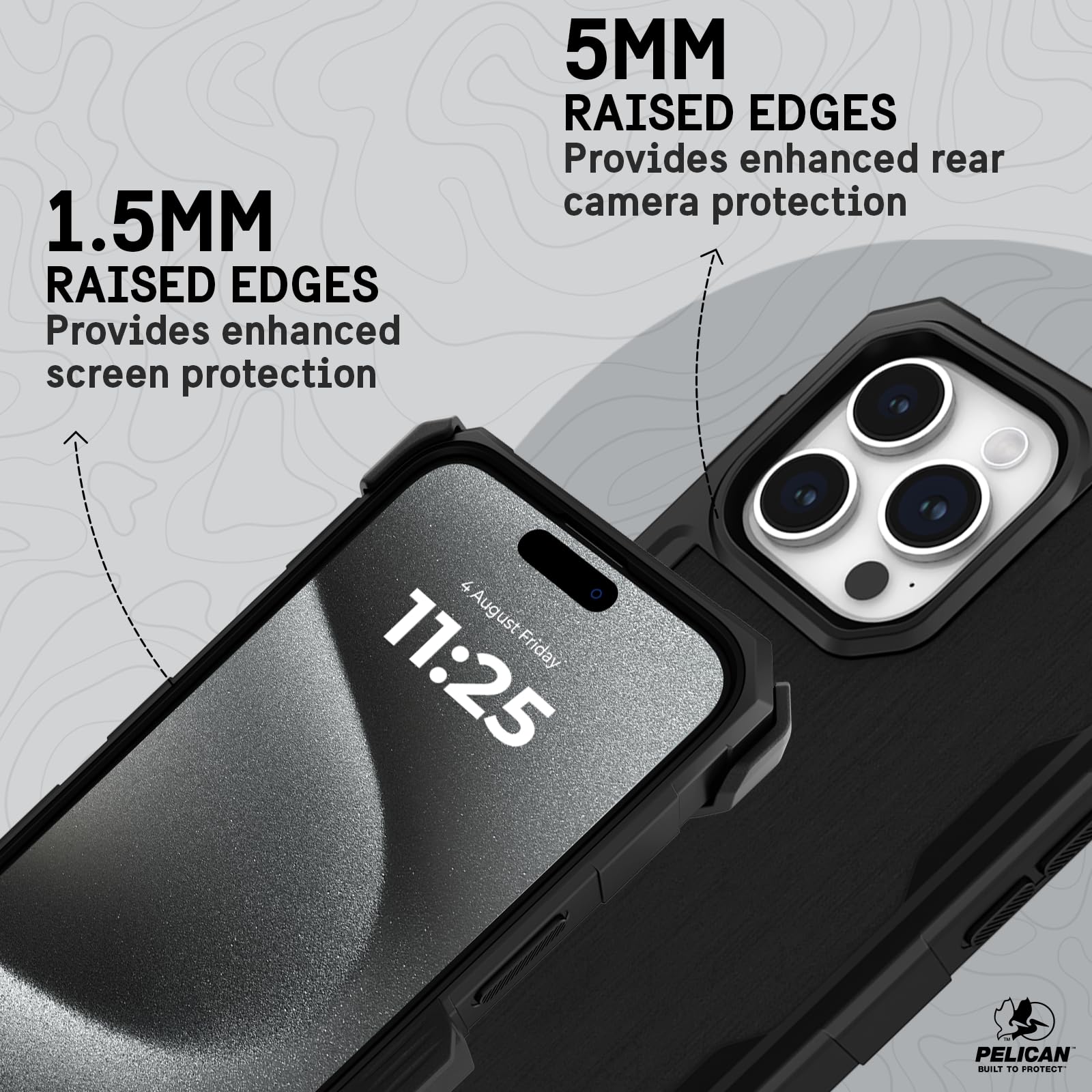 Pelican Shield iPhone 15 Pro Max Case with MagSafe | 21FT Military Drop Protection | Rugged Belt Clip Holster | Brushed Aluminum Finish | Perfect for Outdoor Adventures, Construction Work & Extreme Sports