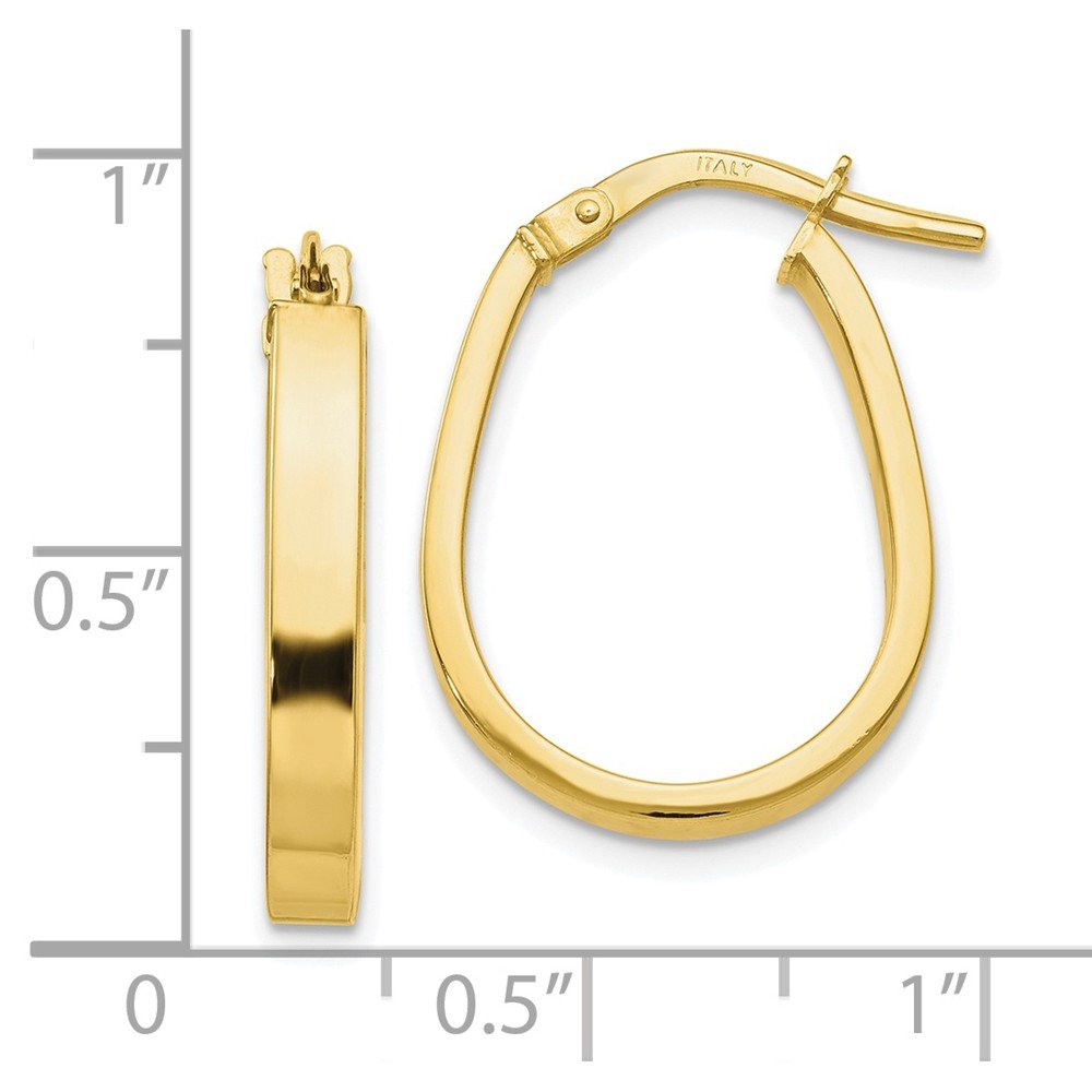 10K Yellow Gold Polished U-Shape Hoop Earrings for Women - Classic Elegant Jewelry Gift for Birthday, Anniversary & Everyday Wear