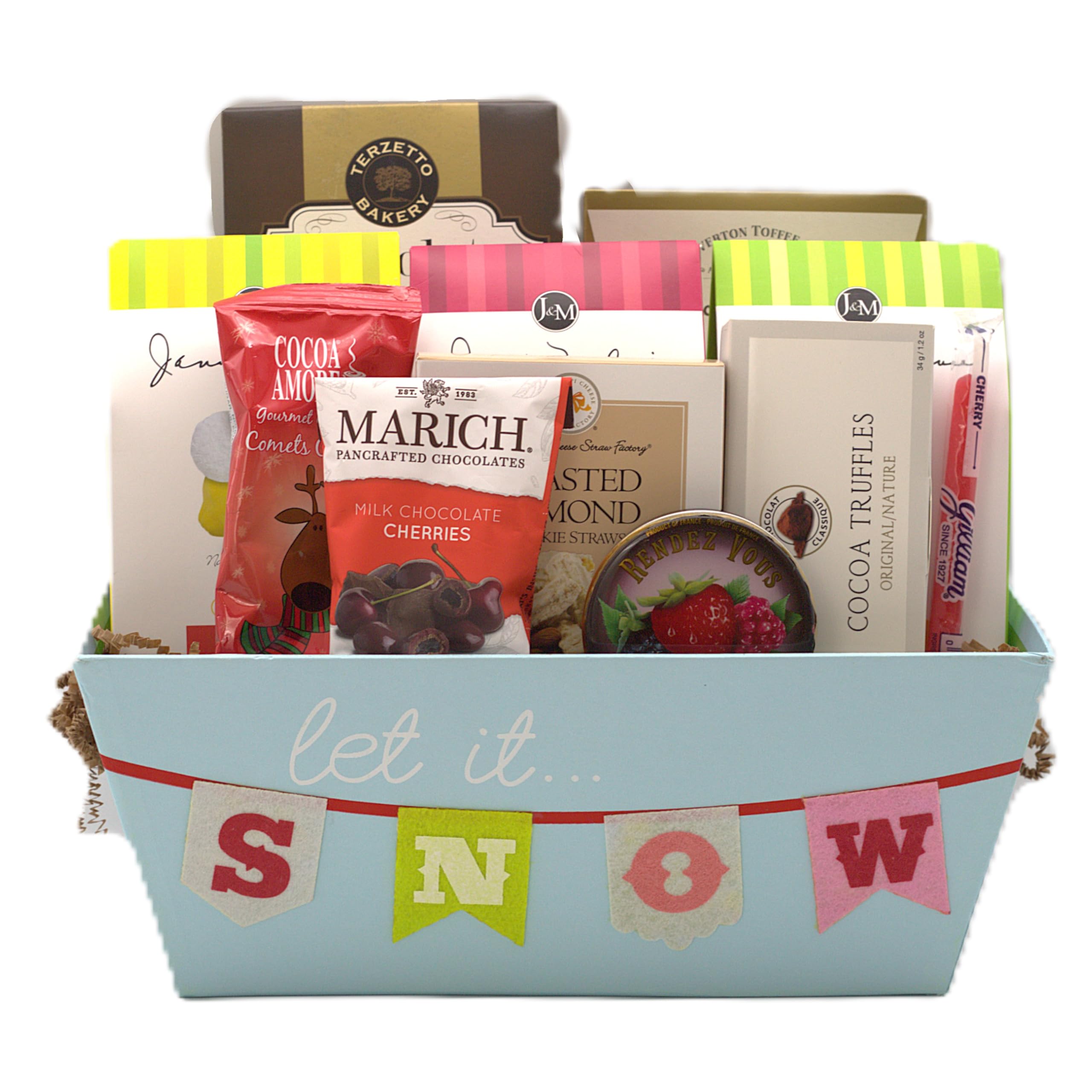 Gift Basket Village Winter Whimsy Gift Basket - Premium Holiday Gift Box with Gourmet Treats & Festive Decorations - Perfect for Christmas Gifts, Corporate Presents & Winter Celebrations