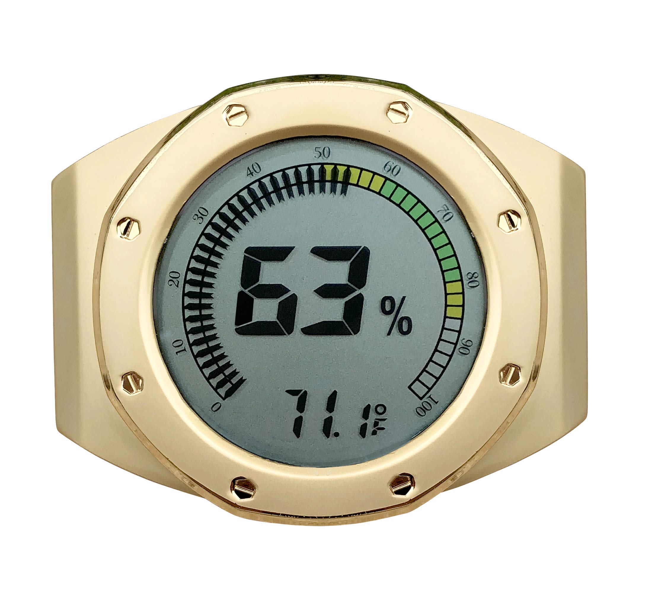 Premium Digital Thermometer Hygrometer with LCD Display - 2 Pack (Silver & Gold) for Humidity & Temperature Monitoring - Perfect for Home, Office, Greenhouse & Wine Cellar Use