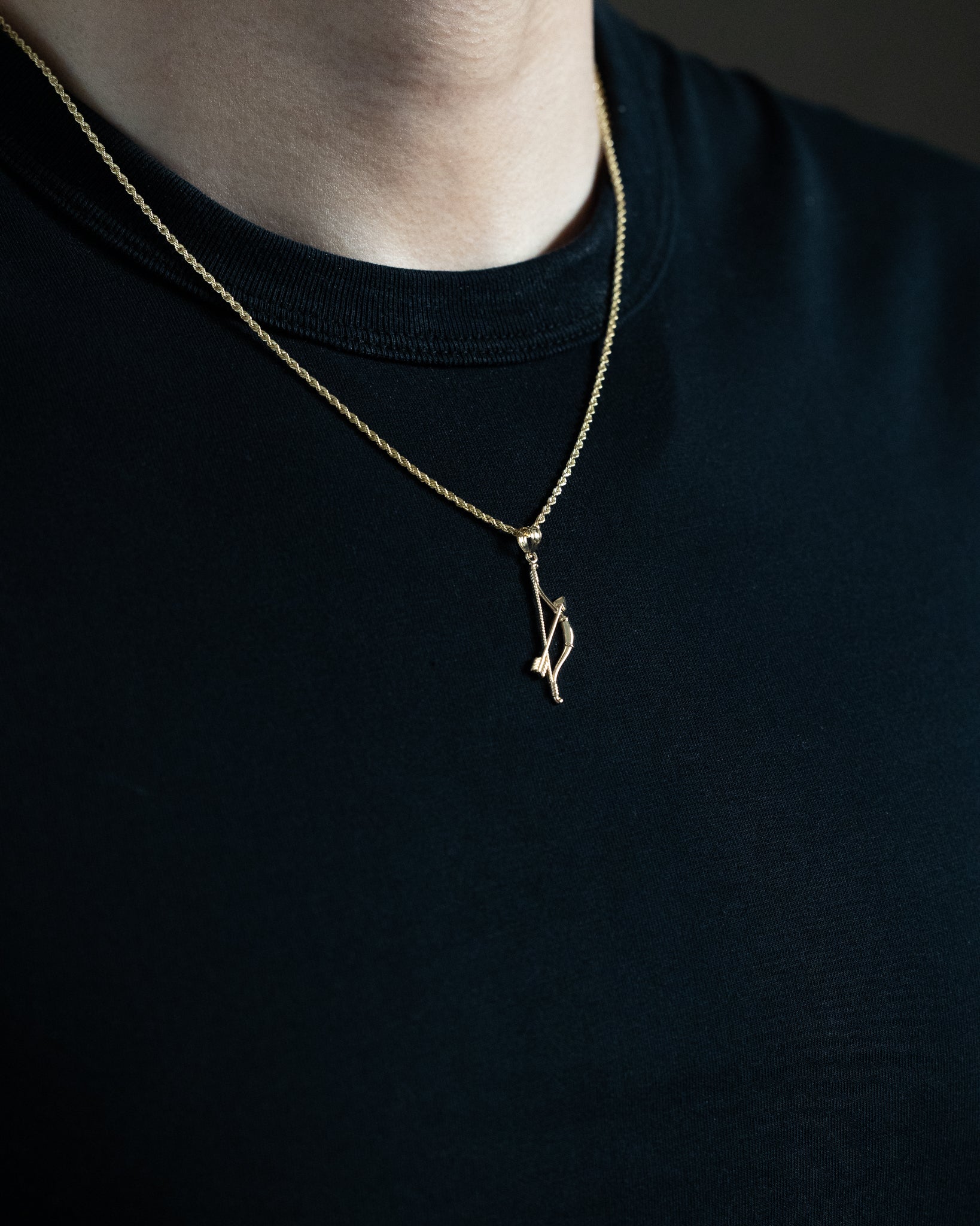 14K Gold Bow and Arrow Pendant Necklace for Women - Elegant Archery Jewelry Gift for Birthday, Valentine's Day & Anniversary - Perfect for Archery Lovers, Hunters & Outdoor Enthusiasts
