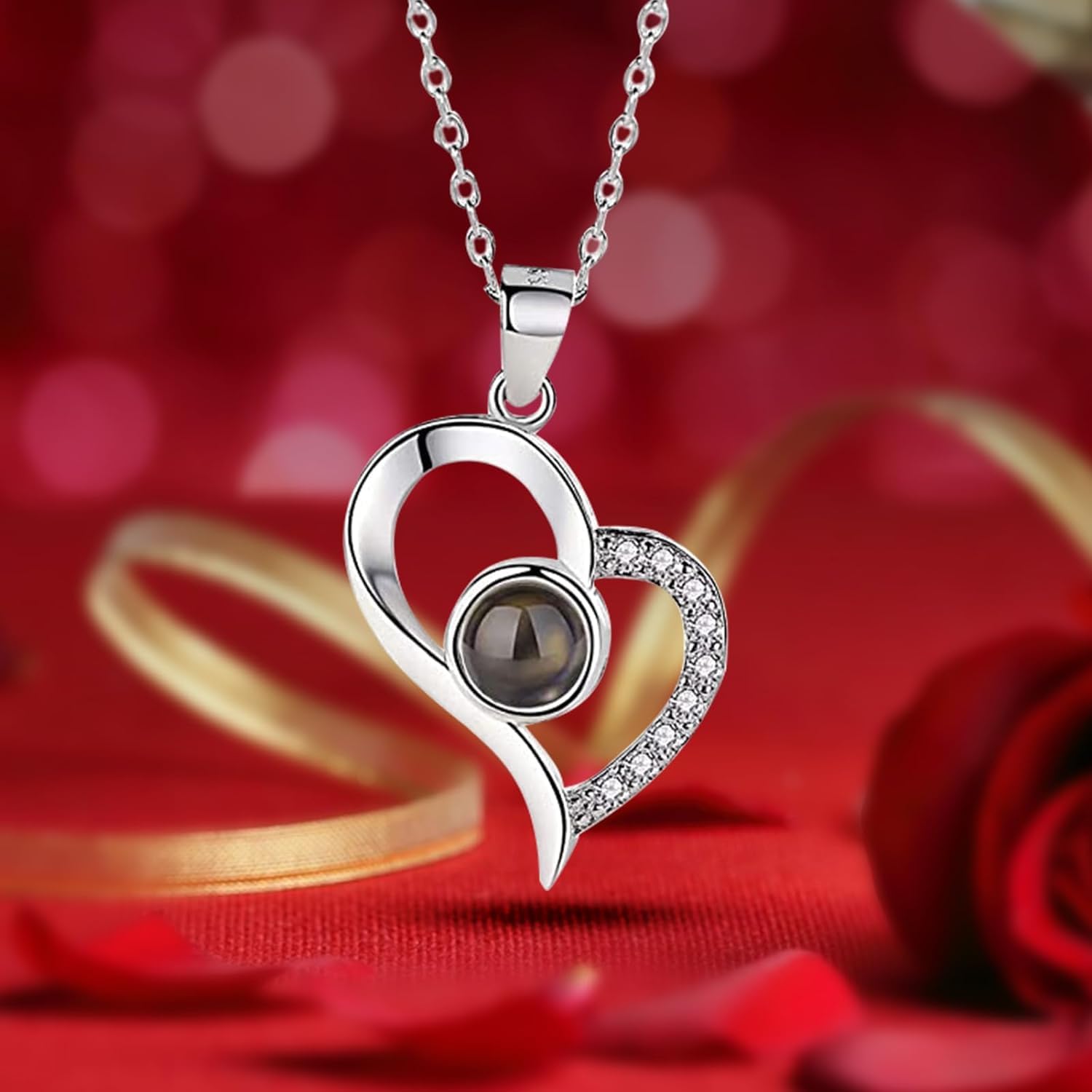 Preserved Purple Real Rose with 'I Love You' Necklace - Eternal Flower Gift for Mom, Grandma, Wife, Girlfriend | Romantic Anniversary, Birthday, Christmas Present for Her | Perfect for Valentine's Day, Weddings & Special Occasions