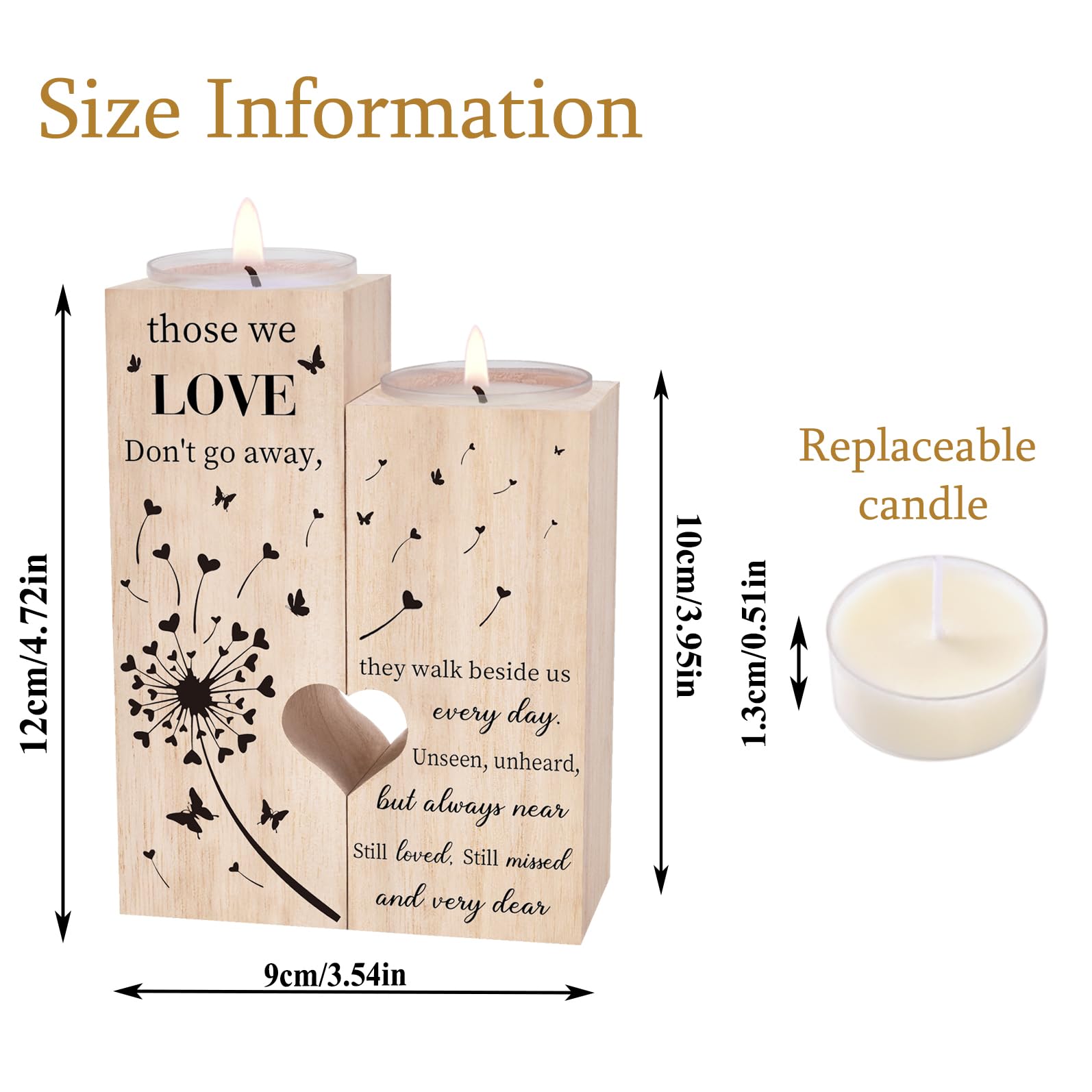 Sympathy Gifts & Memorial Candle Holders - Thoughtful Bereavement Gifts for Loss of Loved One, Dad, Mother, or Grandma | Perfect for Funerals, Memorial Services & Comforting Grieving Families