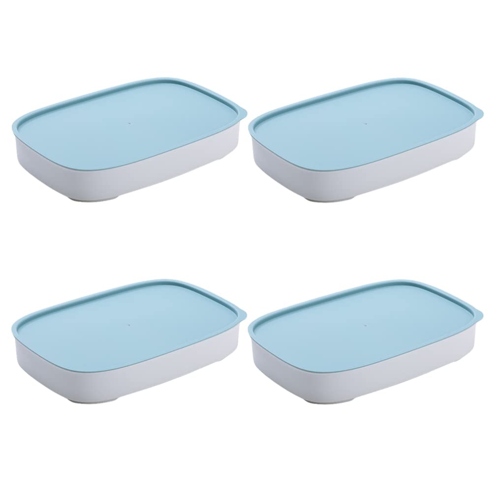 Jojofuny 4-Piece Airtight Food Storage Containers - BPA-Free Plastic Meal Prep Boxes for Dumplings, Fruits & Vegetables | Stackable Kitchen Organizers for Refrigerator, Freezer & Pantry | Perfect for Meal Prep, Leftovers & Lunch Boxes