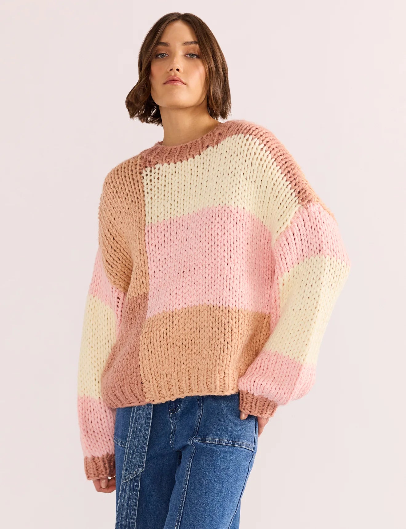 Marcella Color Block Sweater for Women - Stylish Knit Pullover for Fall & Winter - Casual Office Wear & Weekend Outfits