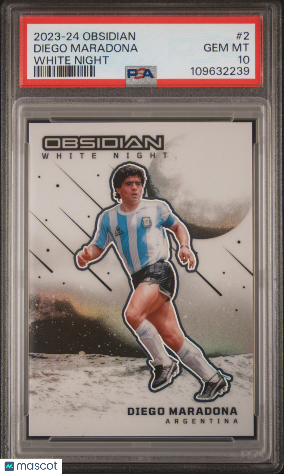 2023 Panini Obsidian White Night Diego Maradona #2 PSA 10 Gem Mint Soccer Trading Card - Rare Collectible for Soccer Fans & Card Investors (Perfect for Display, Gifting, or Investment Portfolio)