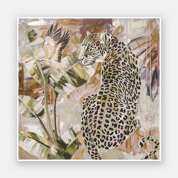 Distant Longing Khaki Wall Art Print - Nature Landscape Canvas Painting for Living Room, Bedroom & Office Decor