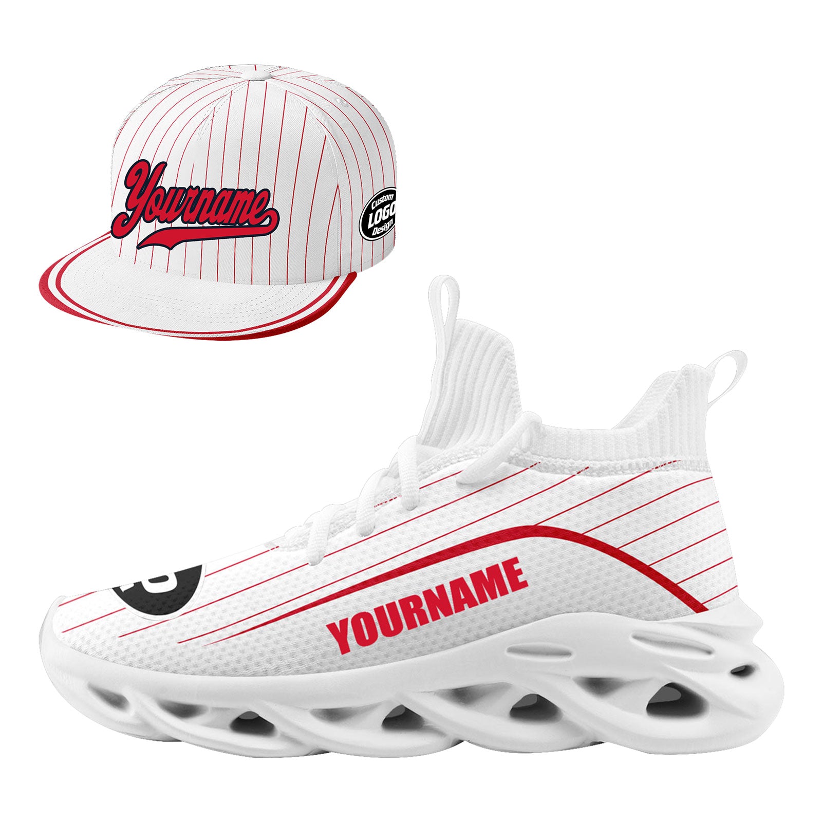 Custom MaxSoul Shoes & Hat Combo - Personalized Matching Set for Men & Women - Perfect for Running, Gym Workouts & Street Fashion (Style D020238)