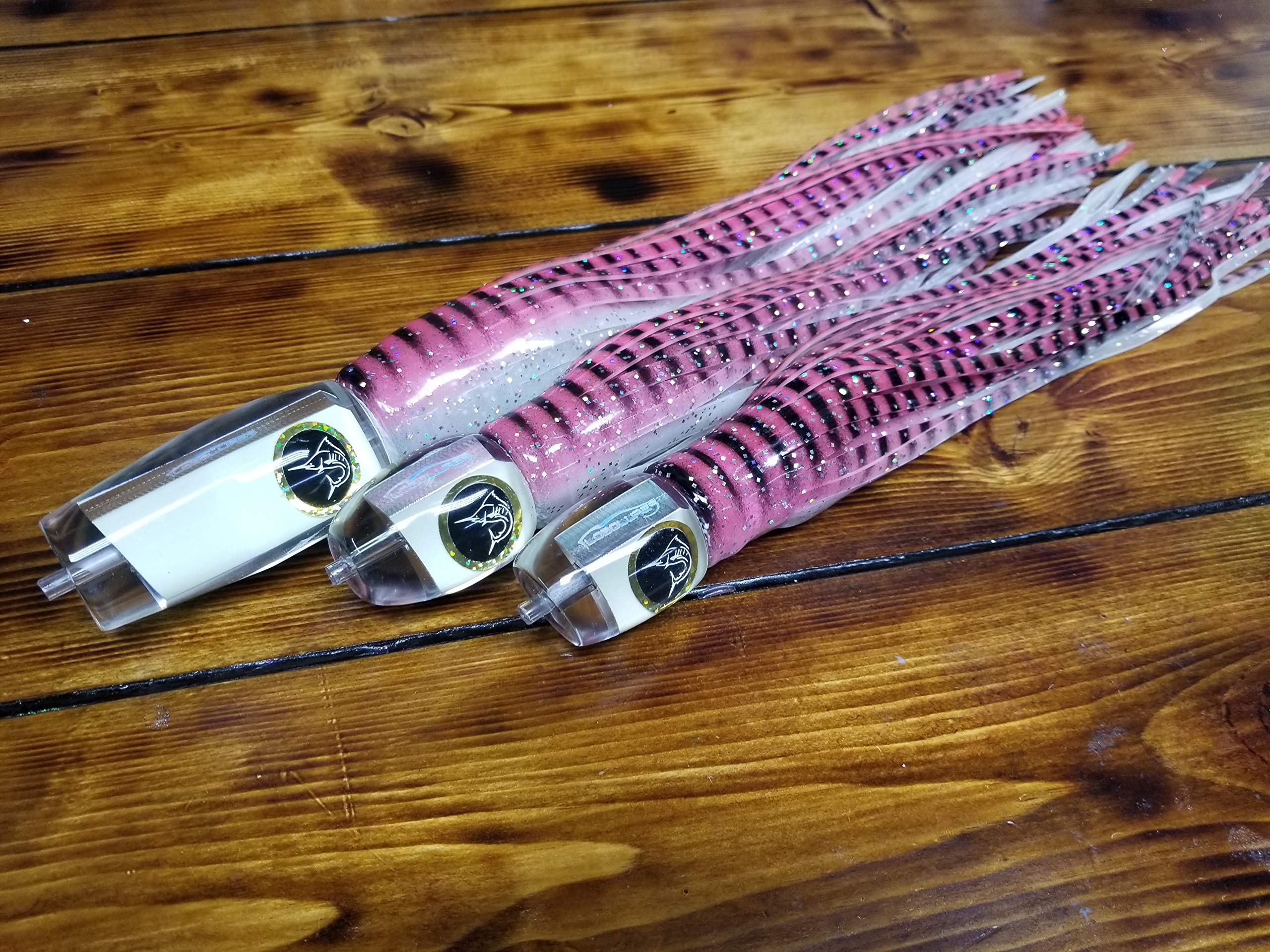Premium Bigeye Series Pink Super Glow Trolling Lure Kit (12