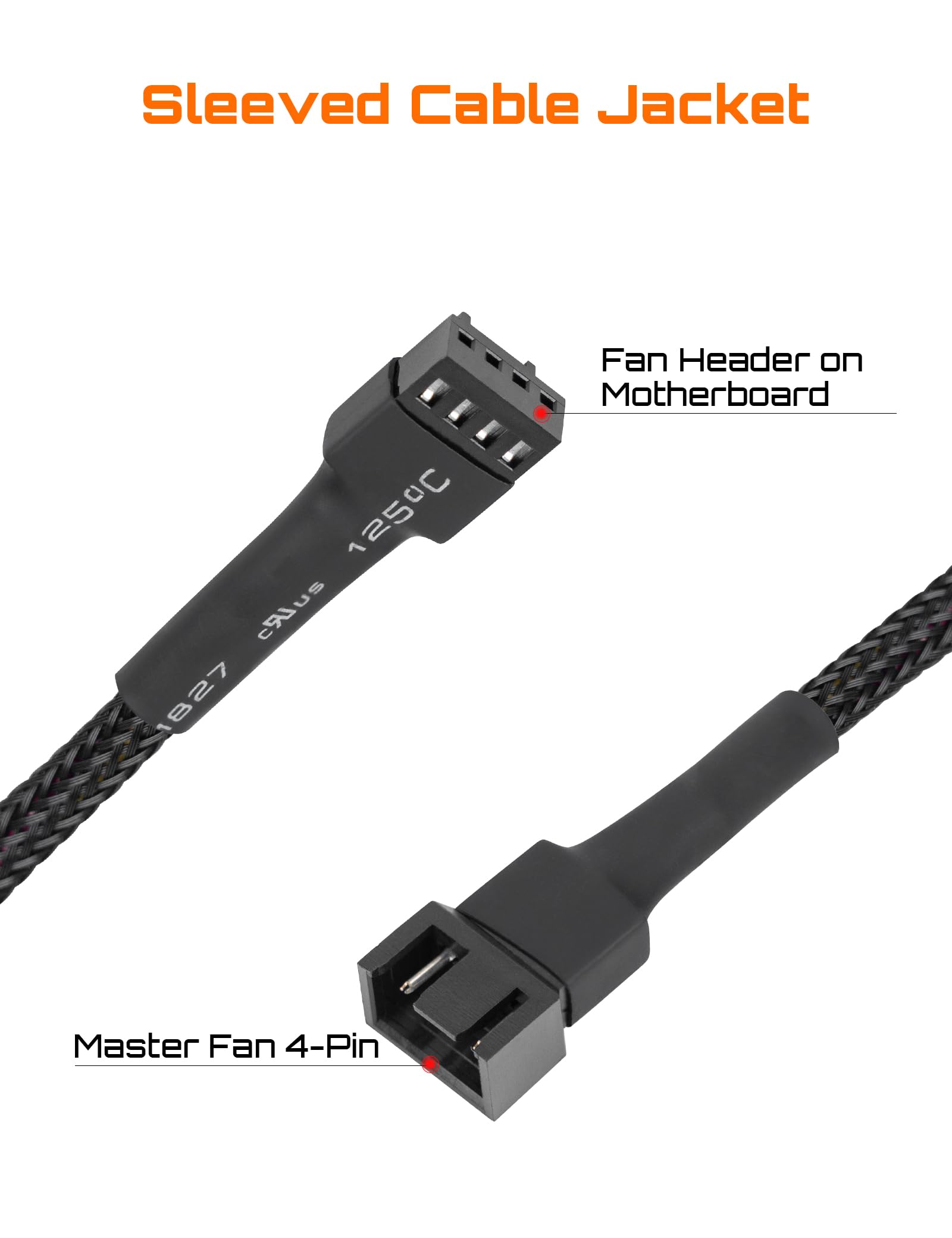 upHere Gaming PWM 3 Way 4 Pin Fan Splitter Cable - High Speed PC Fan Hub with 4 Pin/3 Pin Connectors - Durable Computer Case Fan Extension Splitter (Pack of 2) - Perfect for Gaming PC, Workstation & Server Cooling Systems