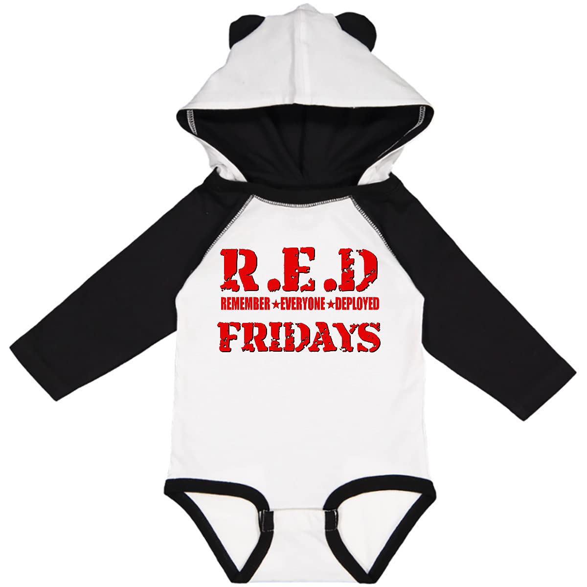 Inktastic Red Fridays Long Sleeve Baby Bodysuit - Soft Cotton Creeper for Boys & Girls - Perfect for Holidays, Family Photos & Everyday Wear