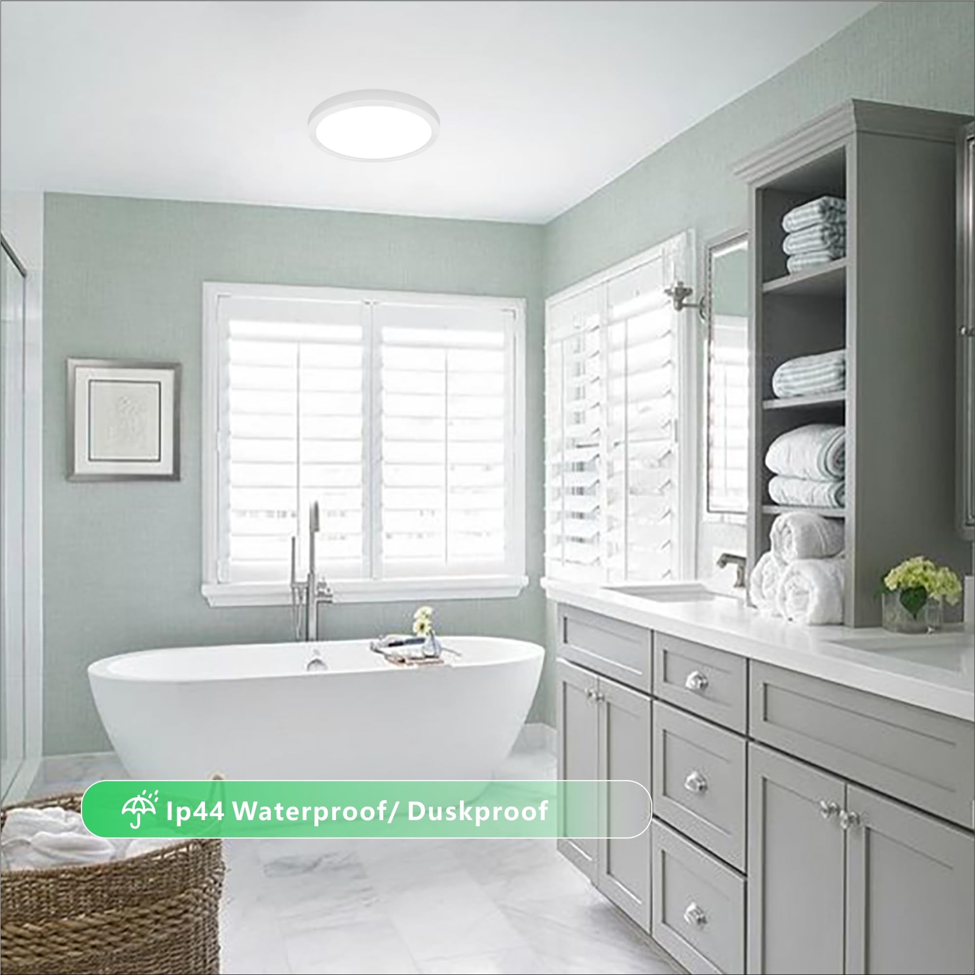 18W LED Ceiling Light Fixture - 1600LM Ultra Bright, 3 Color Temperatures (3000K/4500K/6000K), 8.7