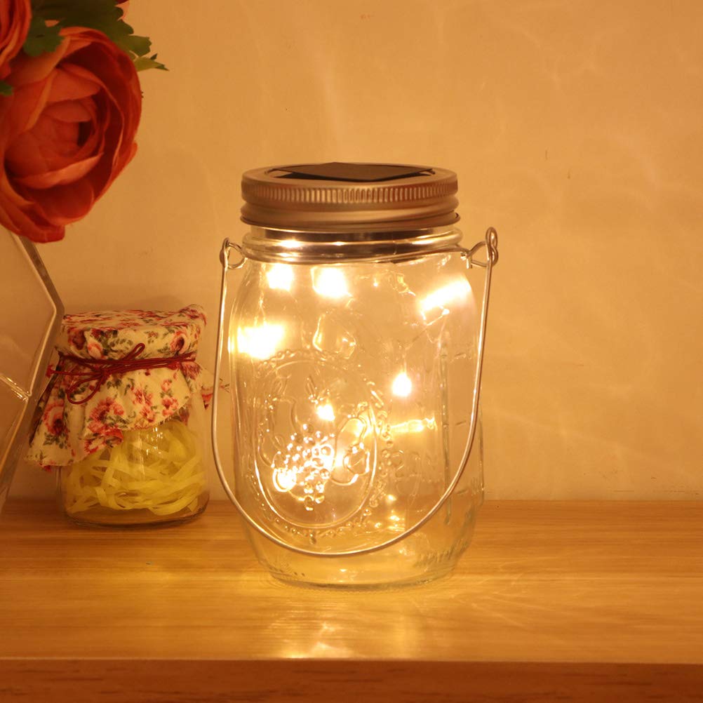 OSALADI 3-Pack Solar Mason Jar Lights - Waterproof Outdoor Solar Lanterns for Garden, Patio, Pathway & Yard Decor - Perfect for Romantic Nights, Wedding Decor & Backyard Ambience