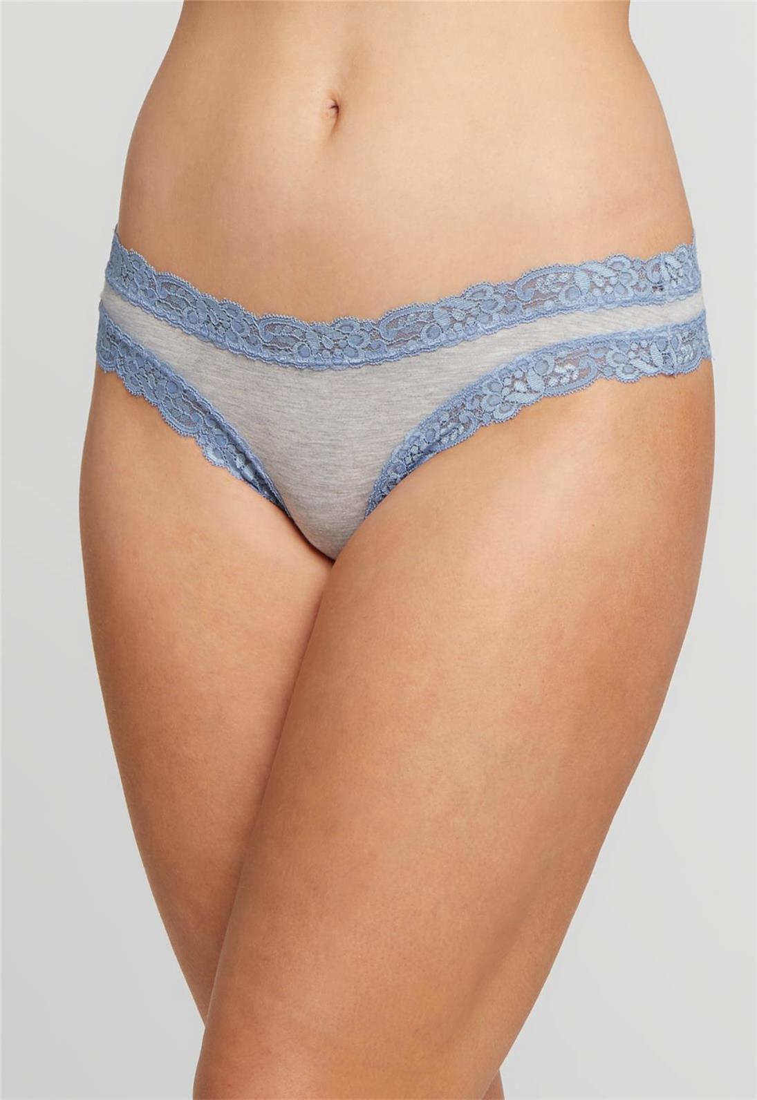 The Iconic Thong - Heather Grey Hampton Blue - Comfortable & Stylish Women's Underwear for Everyday Wear, Lounge & Sleep