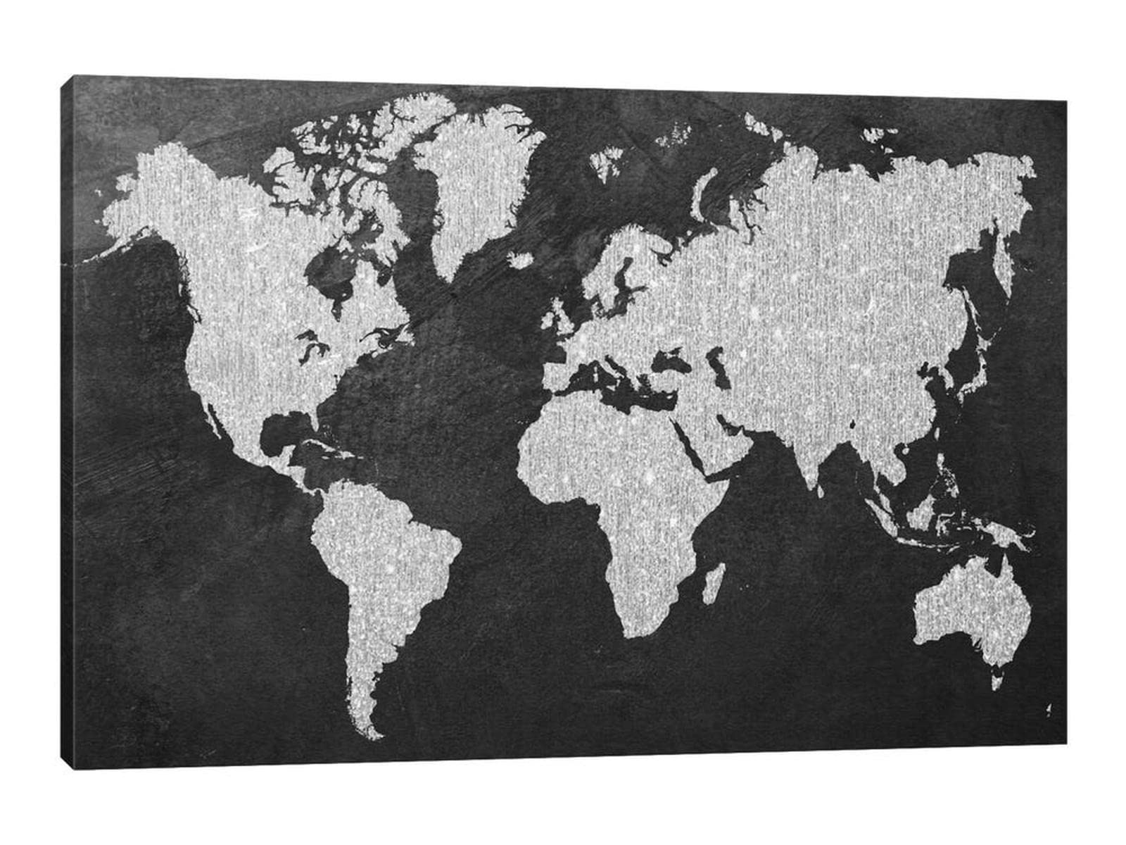 GUTTATY Black and White World Map Canvas Wall Art - Framed 28x40 Inches for Office & Living Room Decor - Perfect for Home, Office, or Gift Giving