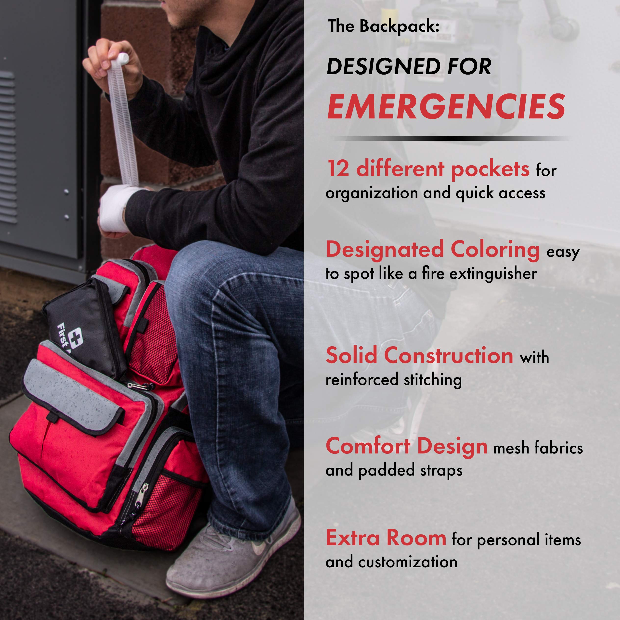 Ultimate 6-Person Emergency Survival Kit - Bug Out Bag for Urban Disasters, Wildfires, Hurricanes & Civil Unrest | Essential Go Bag with First Aid, Food & Survival Gear for Home, Car & Outdoor Preparedness