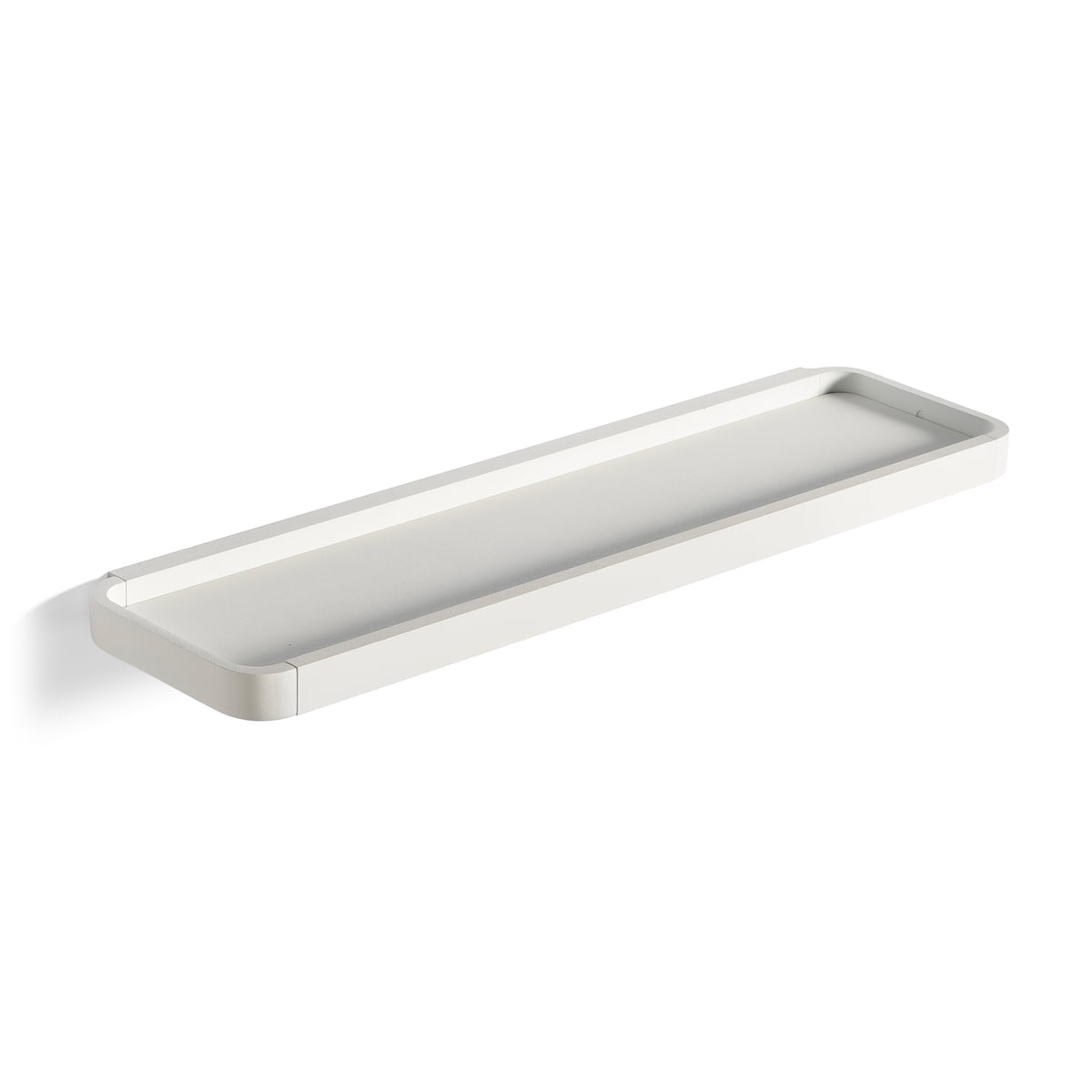 ZONE DENMARK White Rim Shelf - 44x11x3cm - Modern Wall Shelf for Bathroom, Kitchen & Living Room Organization
