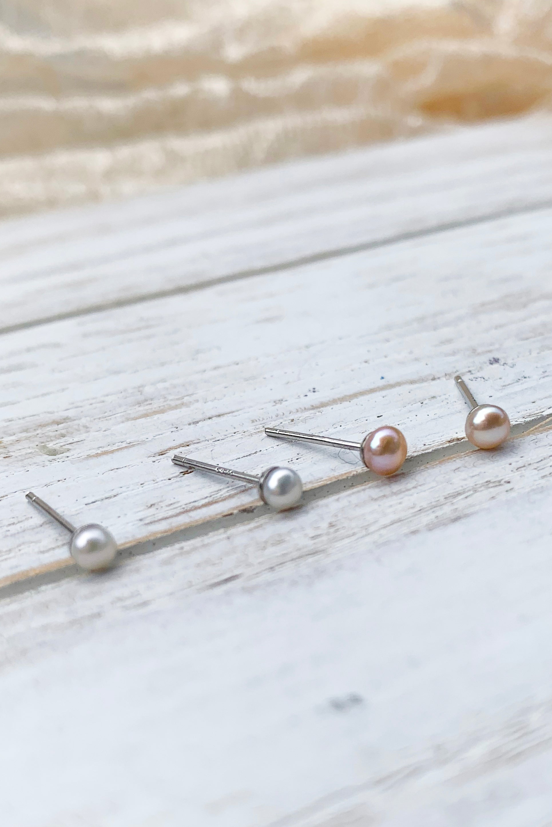 3mm Freshwater Pearl Stud Earrings for Women - Classic Elegant Bridal Party Gifts, Wedding Jewelry, Anniversary Present & Everyday Wear