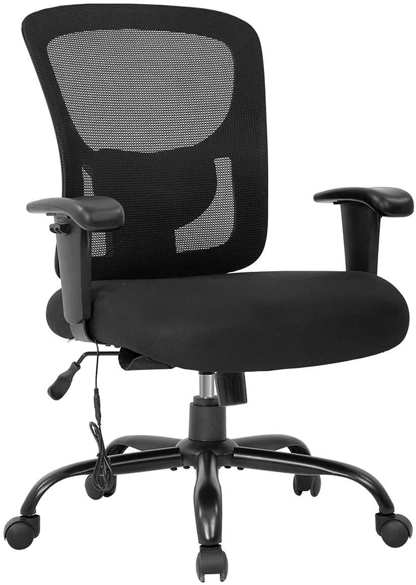 Big & Tall Mesh Office Chair - Ergonomic Swivel Desk Chair with Lumbar Support (400lb Capacity) for Home & Office Workspaces
