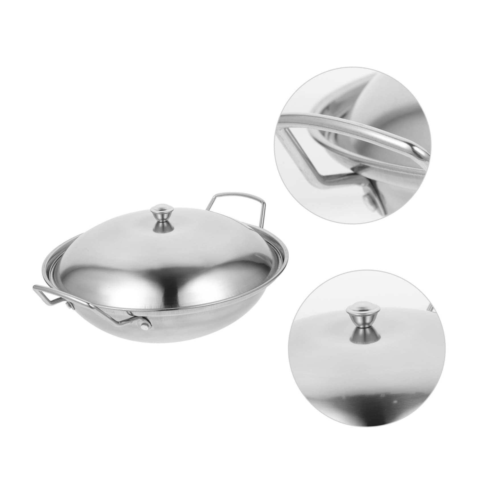 Hemoton 10-Piece Stainless Steel Cookware Set with Lids - Stockpot, Wok, Frying Pan, Sauce Pan & Egg Pan - Oven Safe & Anti-Spill Design for Professional & Home Kitchen Cooking, Stir-Frying, Boiling & Baking