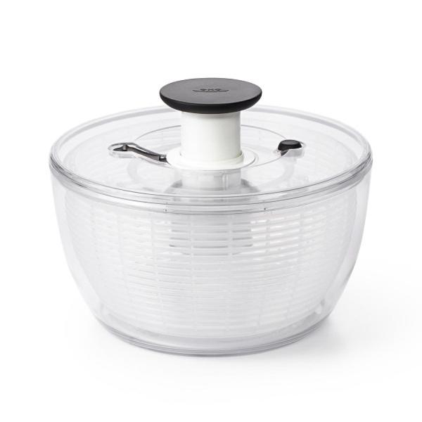 OXO Good Grips Salad Spinner - Large 5.5 Quart Kitchen Gadget for Washing & Drying Lettuce, Herbs & Vegetables - BPA-Free, Easy Push Button Operation - Perfect for Meal Prep, Healthy Eating & Fresh Salads