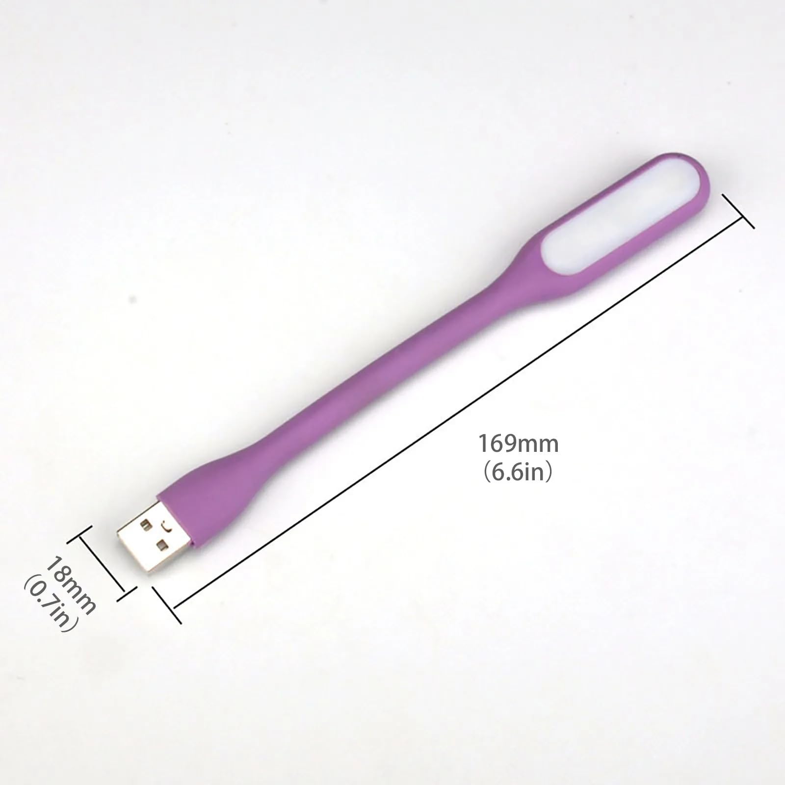 Sokelinn 6-LED Mini USB Reading Light - Portable & Flexible Eye-Caring Book Light for Night Reading, Powered by USB for Laptop, Power Bank - Bendable Night Light (2-Pack, Purple) - Perfect for Bedside, Study Desk, Travel & Camping