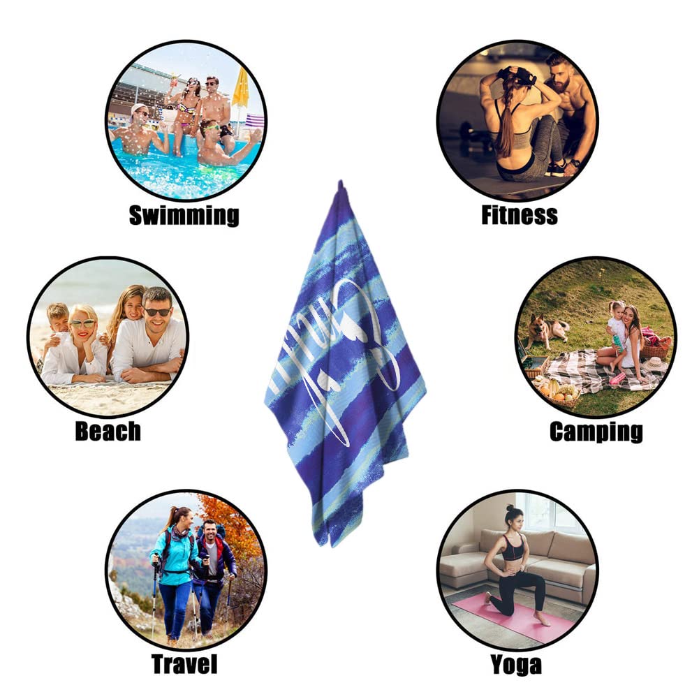 Novgarden Personalized Beach Towels with Name - Custom Quick Dry Microfiber Cotton/Poly Blend Pool Towel (30''X60'') - Perfect for Beach, Travel, Swimming Pool & Bathroom Decor - Great Gift for Summer Vacations and Water Activities