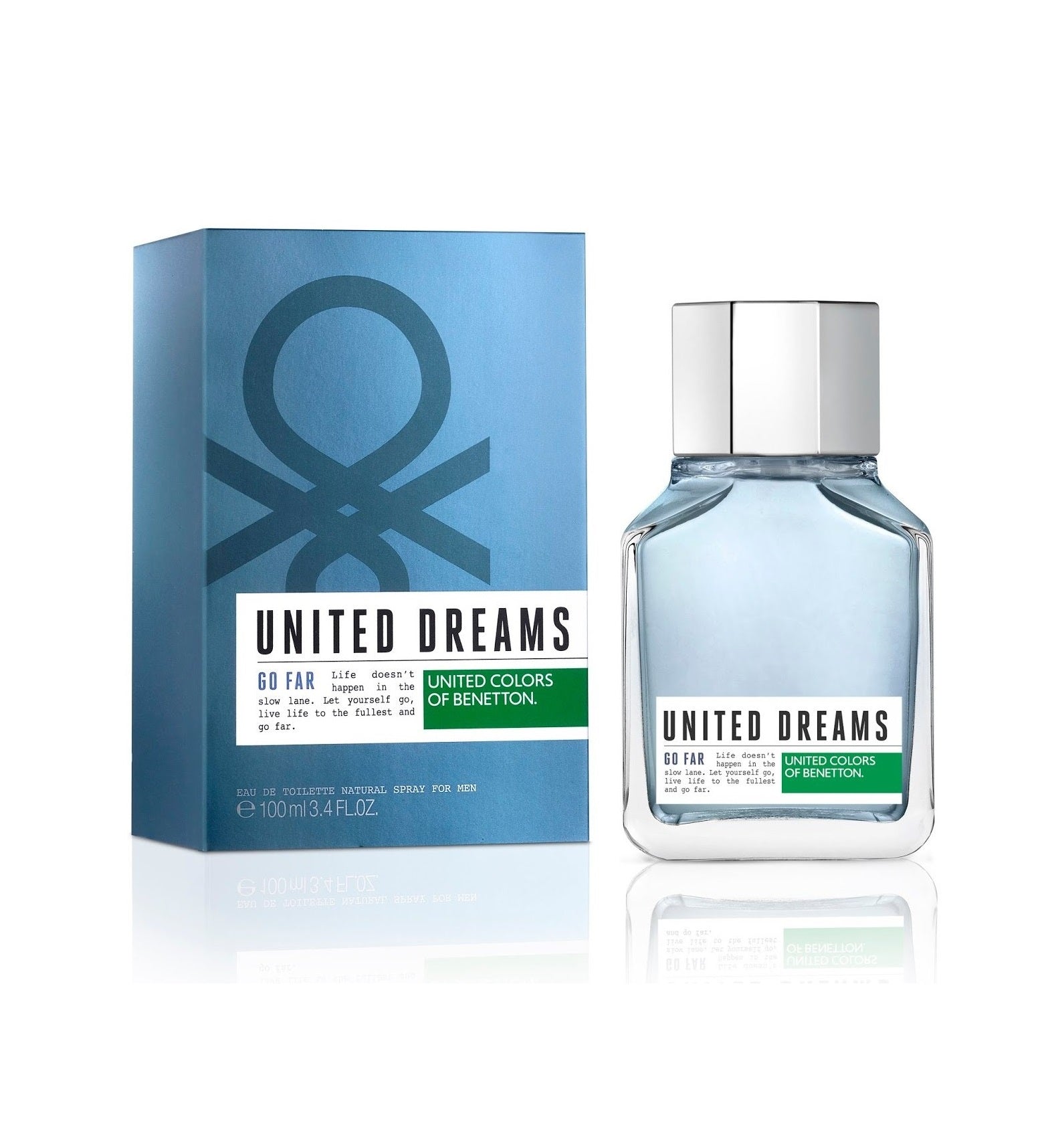 Benetton United Dreams Go Far 100ML Eau de Toilette Spray for Men - Fresh & Woody Fragrance for Daily Wear, Office & Date Nights