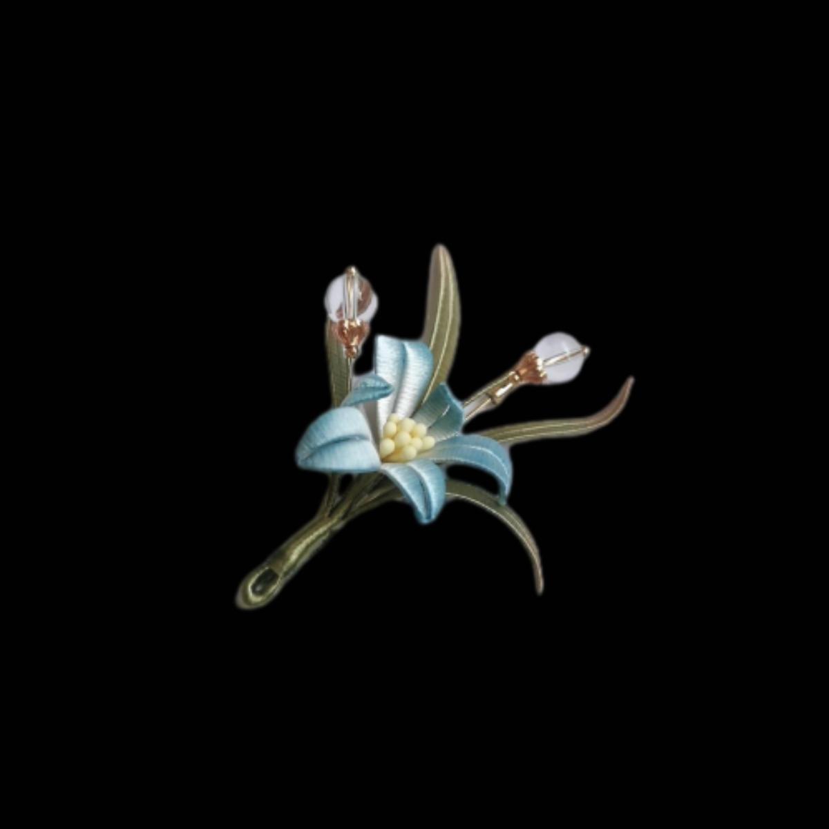 Handmade Silk Orchid Brooch - Elegant Floral Pin for Women - Perfect for Weddings, Parties, and Special Occasions