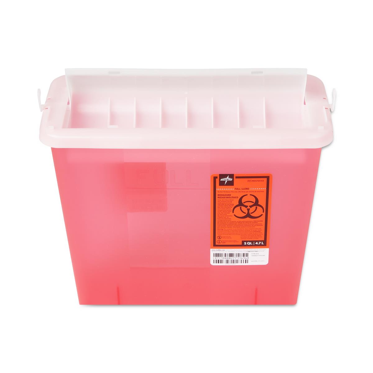 5qt Wall Mount Sharps Container - Medical Waste Disposal for Needles & Syringes - Perfect for Clinics, Hospitals & Home Healthcare Use