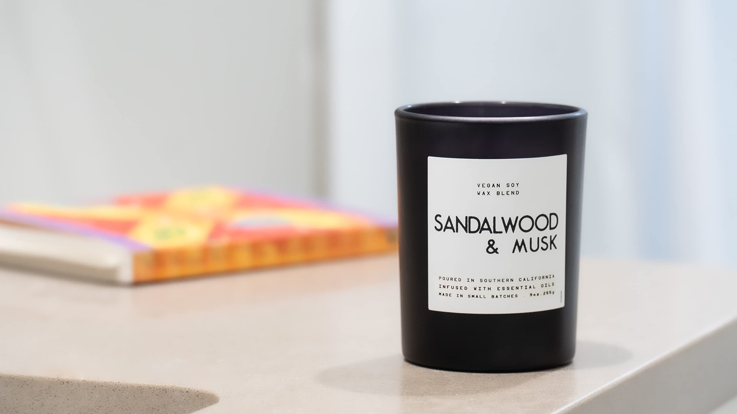 Leoben Co | Masculine Scented Candles for Men | Small Batch Soy Wax with Natural Essential Oils | 40-Hour Burn Time | Vegan Sandalwood & Musk Fragrance | Perfect for Home Office, Meditation & Romantic Ambiance