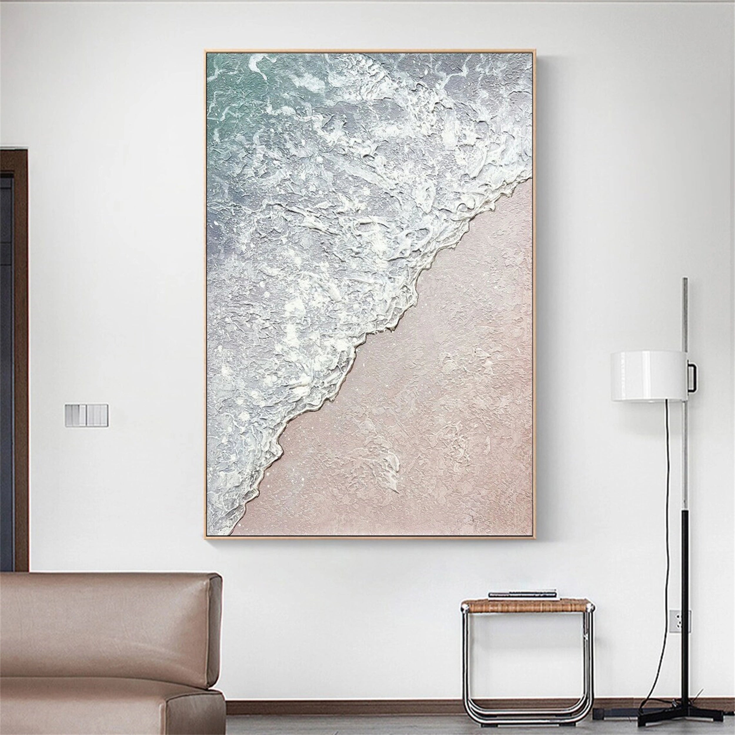 Ocean and Sky Painting #OS 086 - Handmade Canvas Wall Art for Home & Office Decor - Perfect for Living Room, Bedroom, or Office Wall Decor