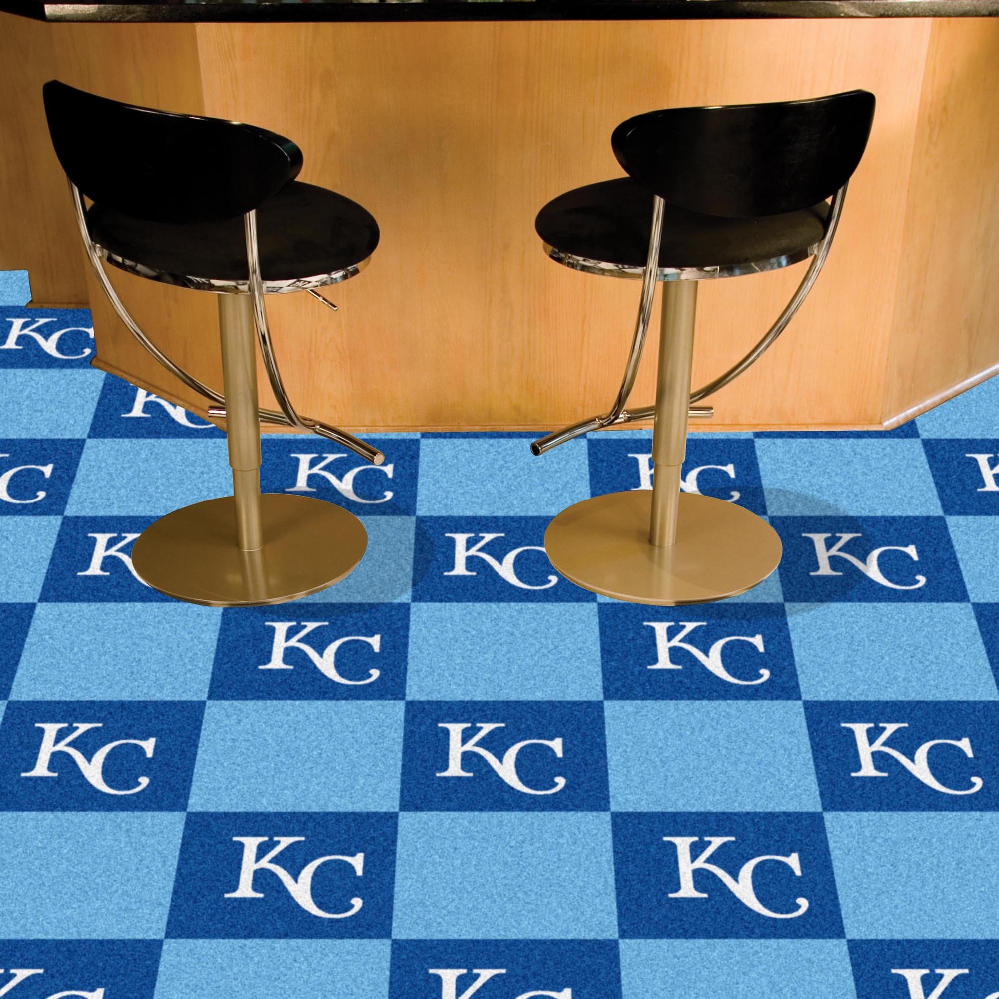 Fanmats 8586 MLB Kansas City Royals Nylon Carpet Tile - Officially Licensed Team Logo Floor Mat for Home, Office & Game Room Decor