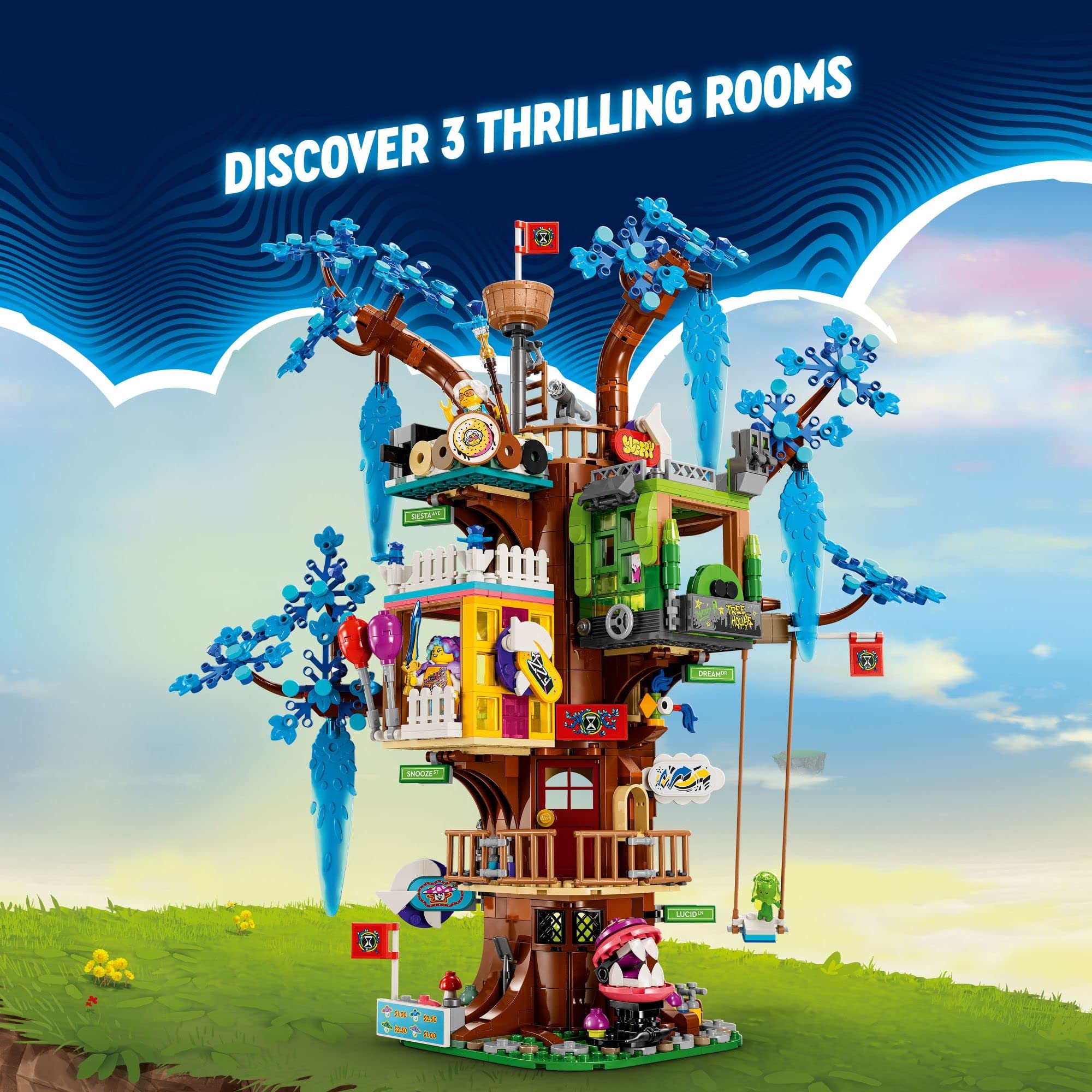 LEGO DREAMZzz Fantastical Tree House 71461 Building Set - 3 Detailed Rooms, Creative Construction Toy for Kids Ages 9+ with Mini Figures (Mrs. Castillo, Izzie, Mateo & Night Hunter) - Perfect for Imaginative Play, Birthday Gifts & STEM Learning Activities