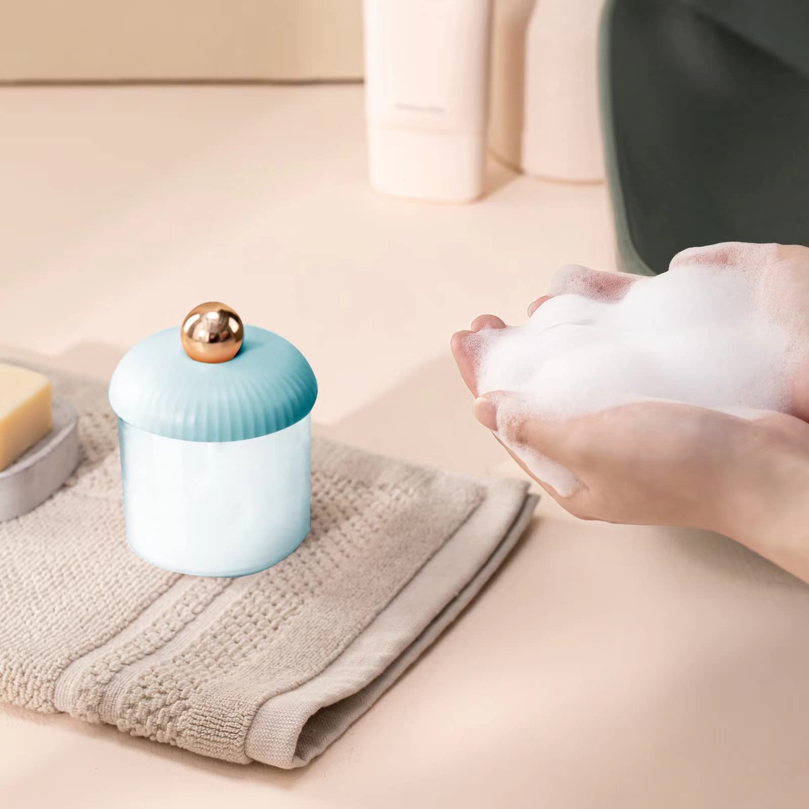 Premium Foam Whip Maker for Face Wash - Rich Lather Foam Cleanser & Skincare Tool (Blue) | Perfect for Gentle Facial Cleansing, Shaving & Spa Treatments