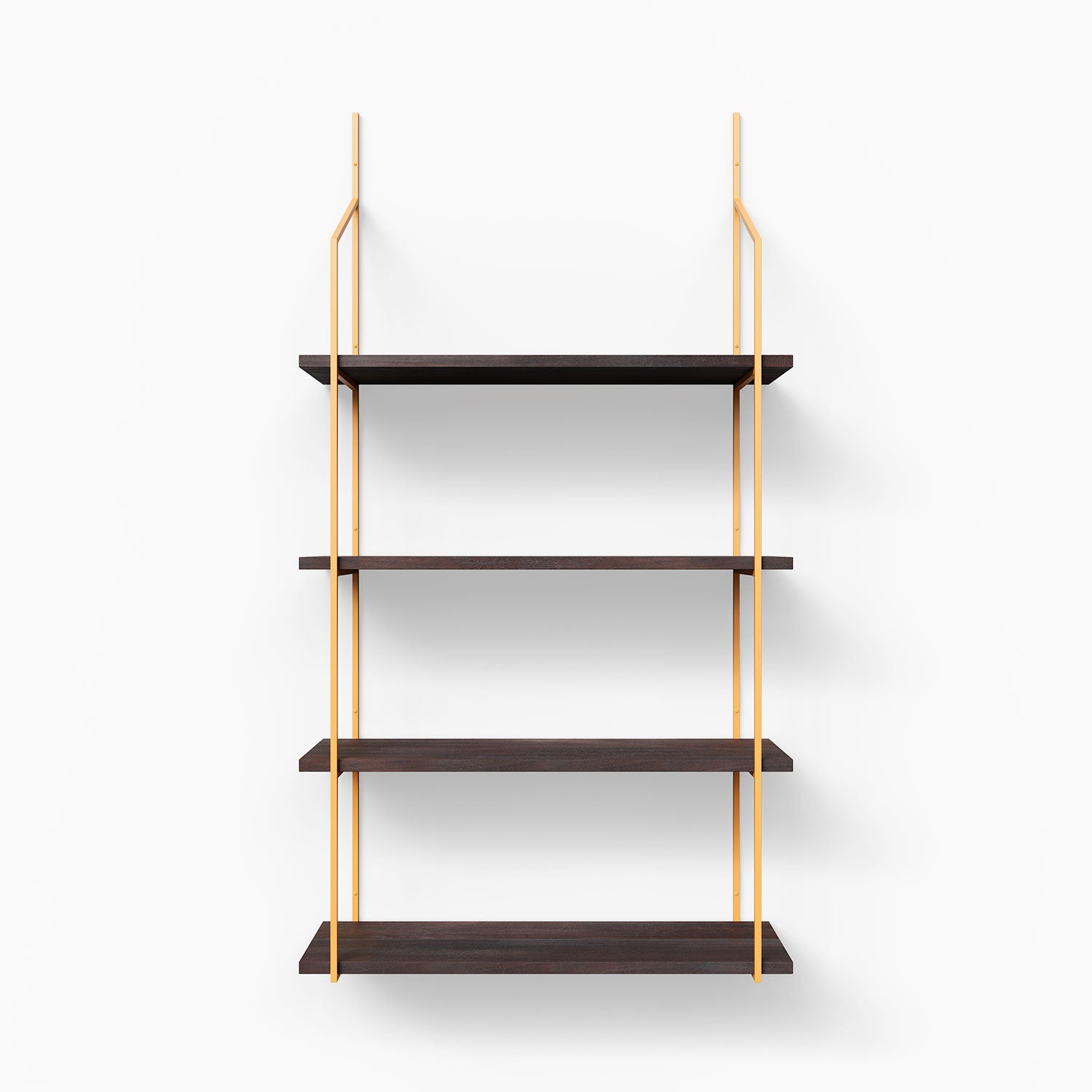 Verne Dutch Mocha 4 Tier Wooden Shelf - Rustic Wall Mounted Storage Organizer for Kitchen, Bathroom, Living Room & Bedroom Decor