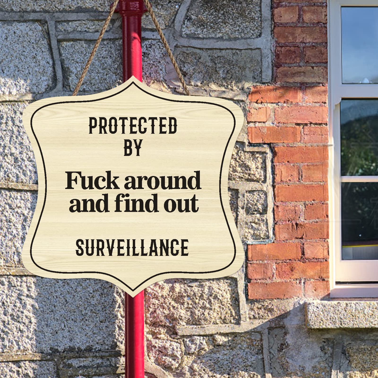 FAFO Yard Sign - 'Protected by Sign Fuck Around and Find Out' Home Security Warning Sign (Design C) | Deter Trespassers & Protect Property | Perfect for Front Yards, Driveways & Home Security