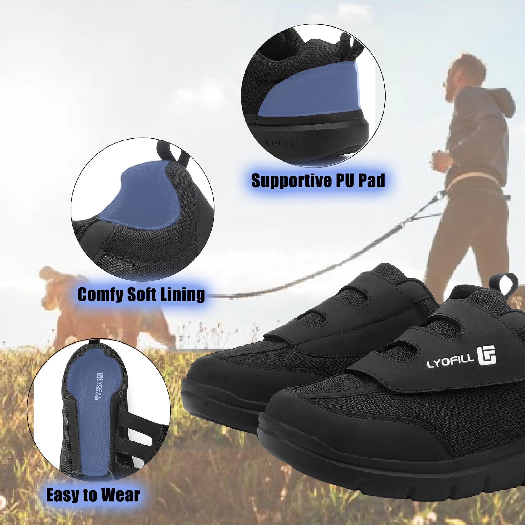 **Men's Extra Wide Width Slip-On Loafers – Wide Toe Box Walking Shoes for Swollen Feet & Diabetic Comfort – Lace-Free Adjustable Sneakers with Arch Support for Pain Relief – Ideal for Daily Walking, Travel & Work**