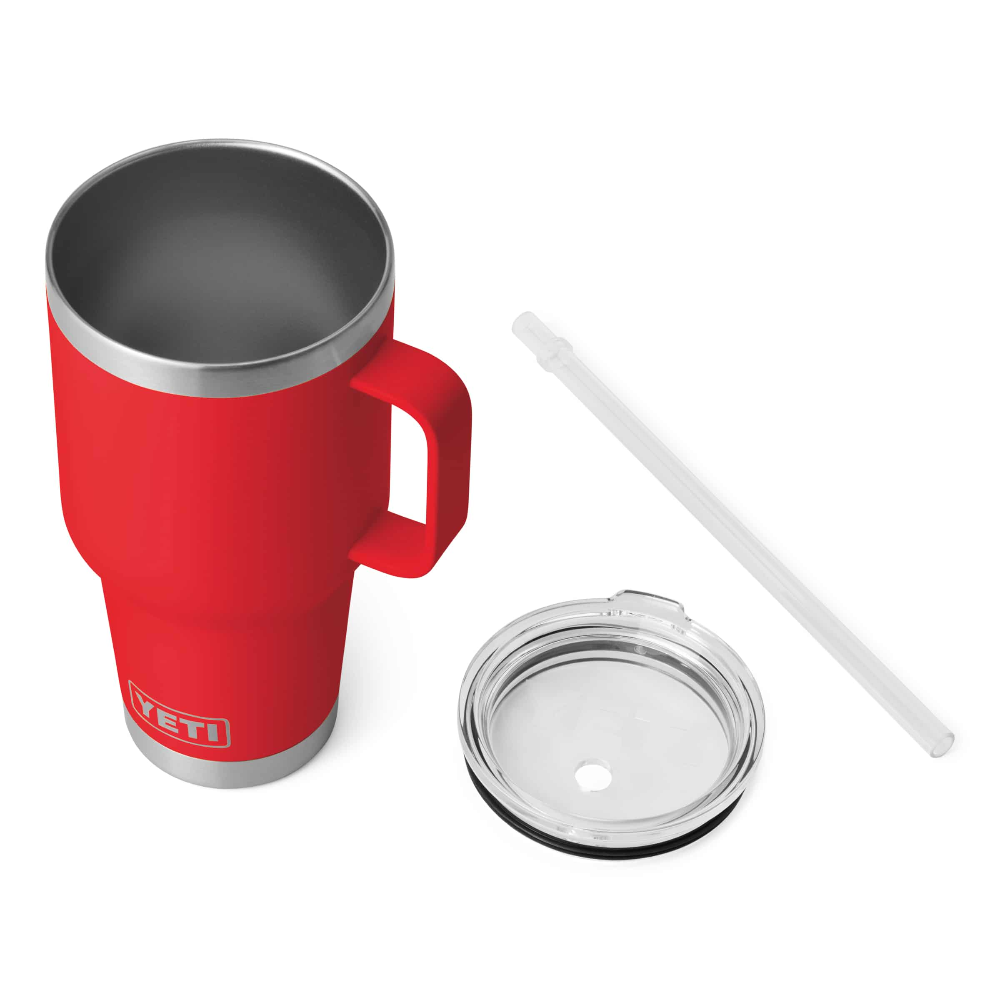 **35 oz Rambler Insulated Stainless Steel Mug with Straw Lid - Perfect for Coffee, Tea & Cold Drinks at Home, Office or Travel**